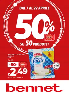 Anteprima del volantino bennet volantino 50% valido a partire dal 07.04.2026