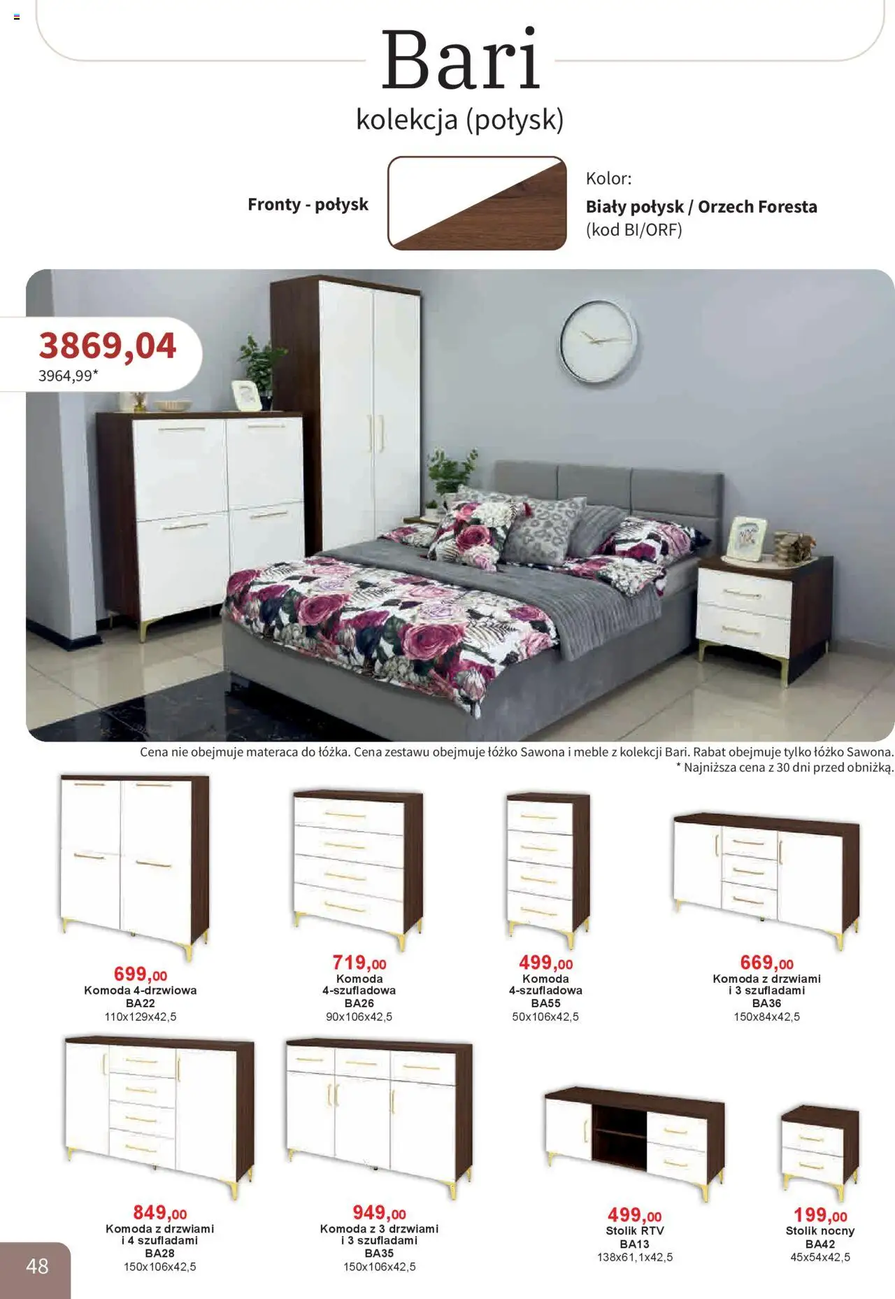 Bodzio Katalog od 01.10.2025 | Strona: 48 | Produkty: Łóżko, Komoda, Stolik nocny