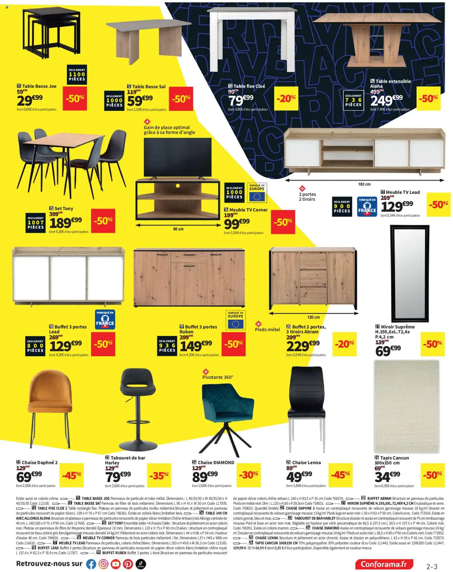 {H1} | Page: 3 | Produits: Meuble, Mousse, Buffet, Miroir