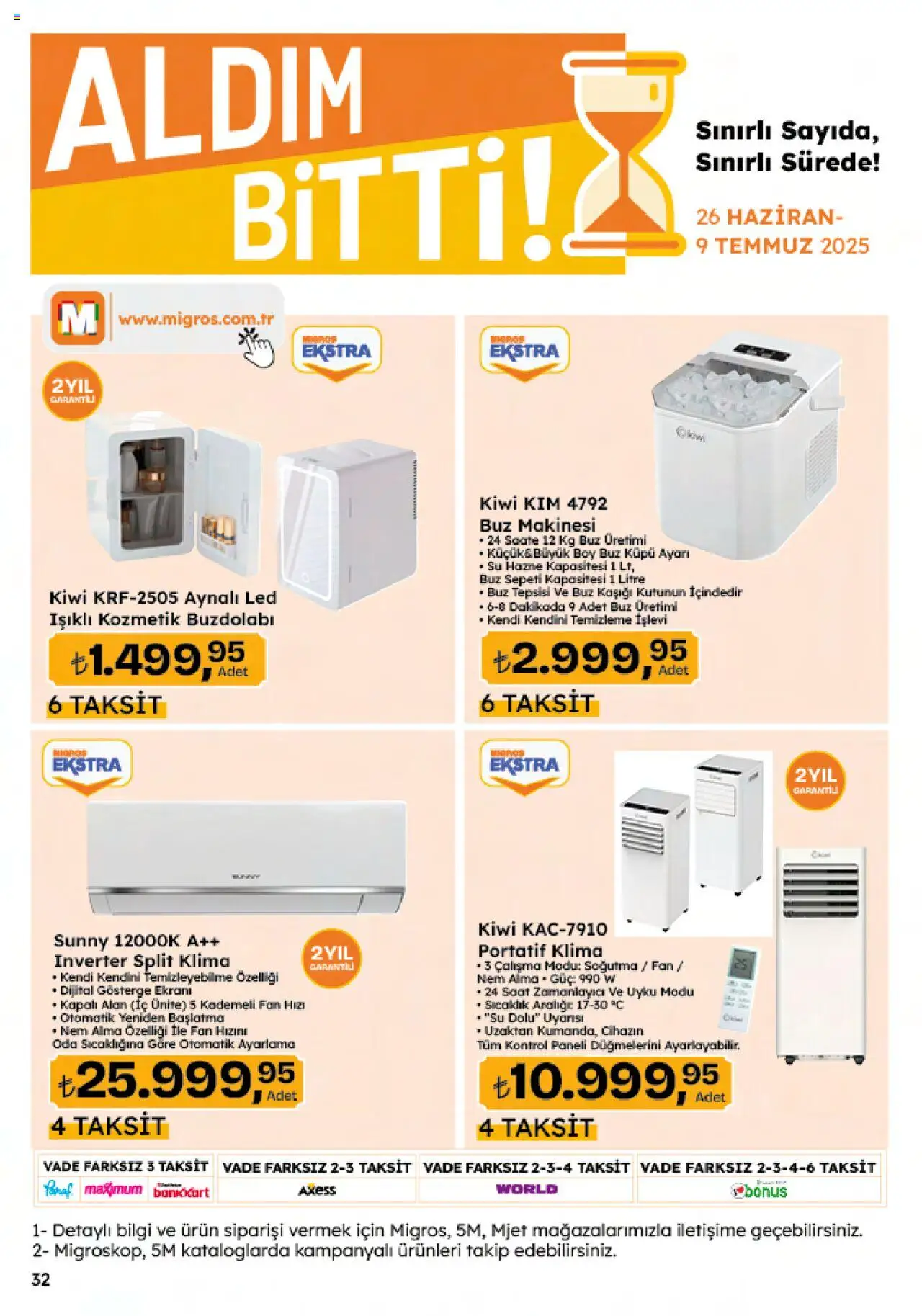 Migros Katalog - Migroskop - 26.06.2025 tarihinden itibaren geçerlidir | Sayfa: 118 | Ürünler: Su, Buzdolabı, Klima, Fan