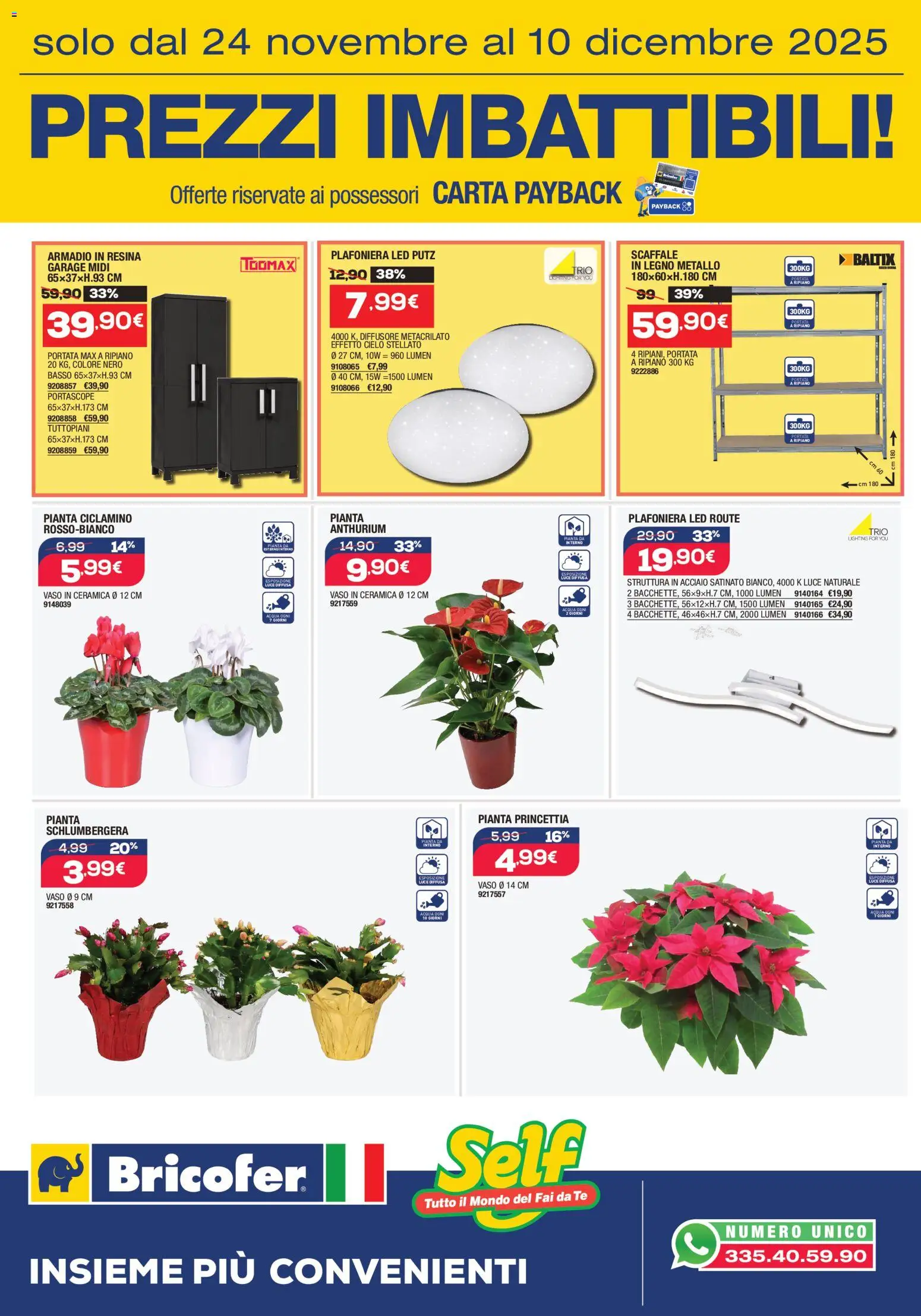 Volantino Self del 24.11.2025 | Pagina: 1 | Prodotti: Tè, Acqua, Scaffale, Vaso
