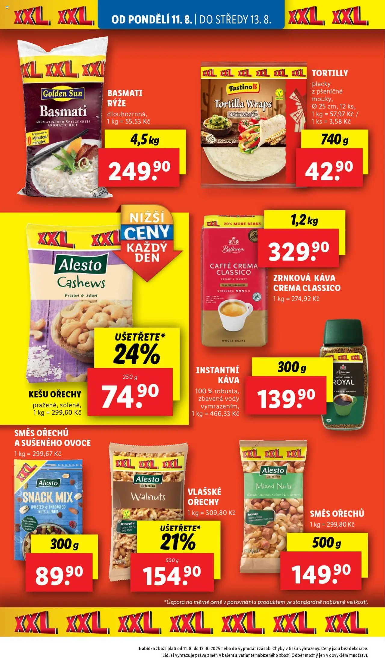 Lidl leták od 11.08.2025 | Strana: 18 | Produkty: Káva, Rýže, Instantní káva, Ořechy