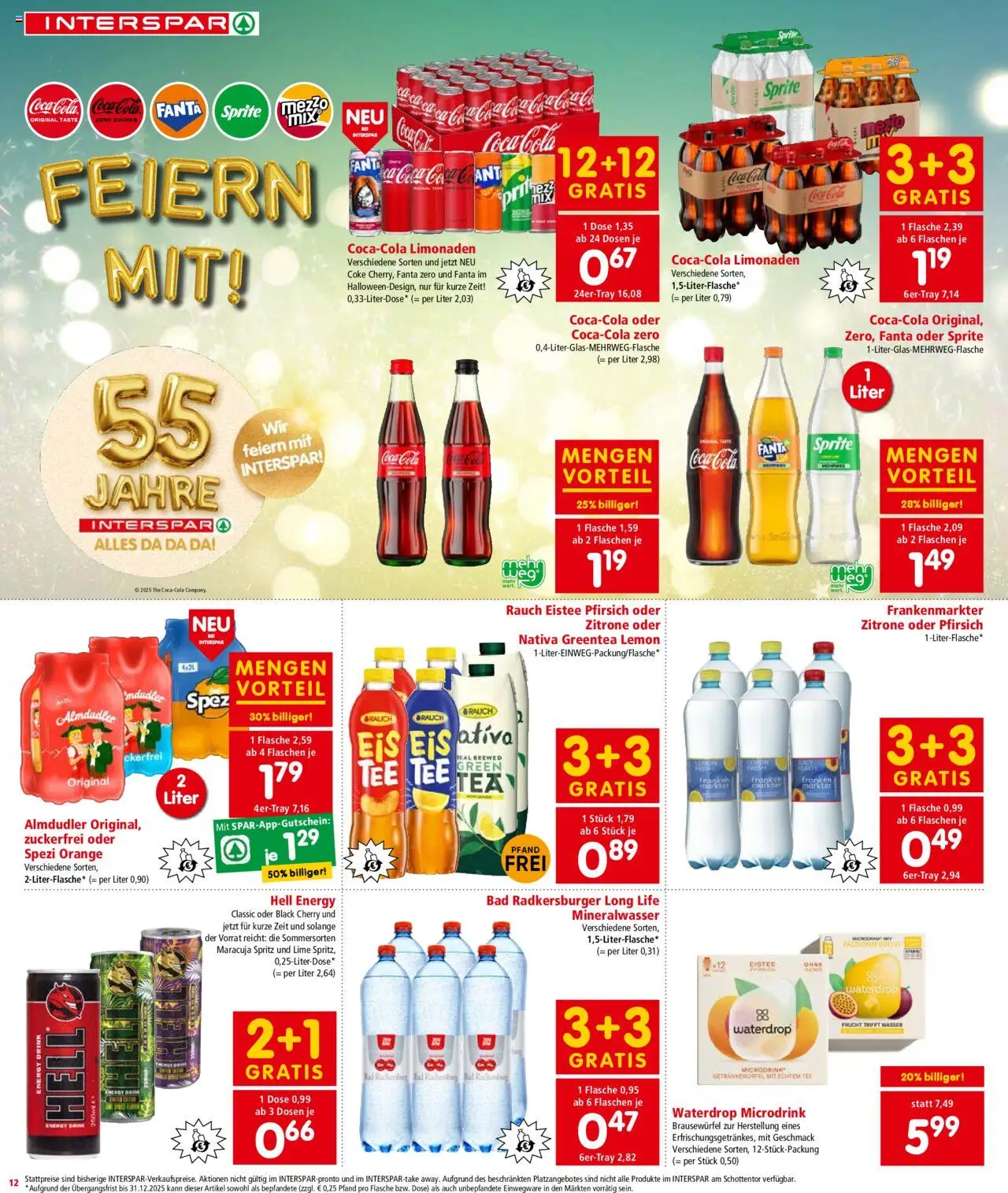Interspar Flugblatt - Salzburg gültig ab 14.08.2025 | Seite: 12 | Produkte: Wasser, Zucker, Pfirsich, Bad