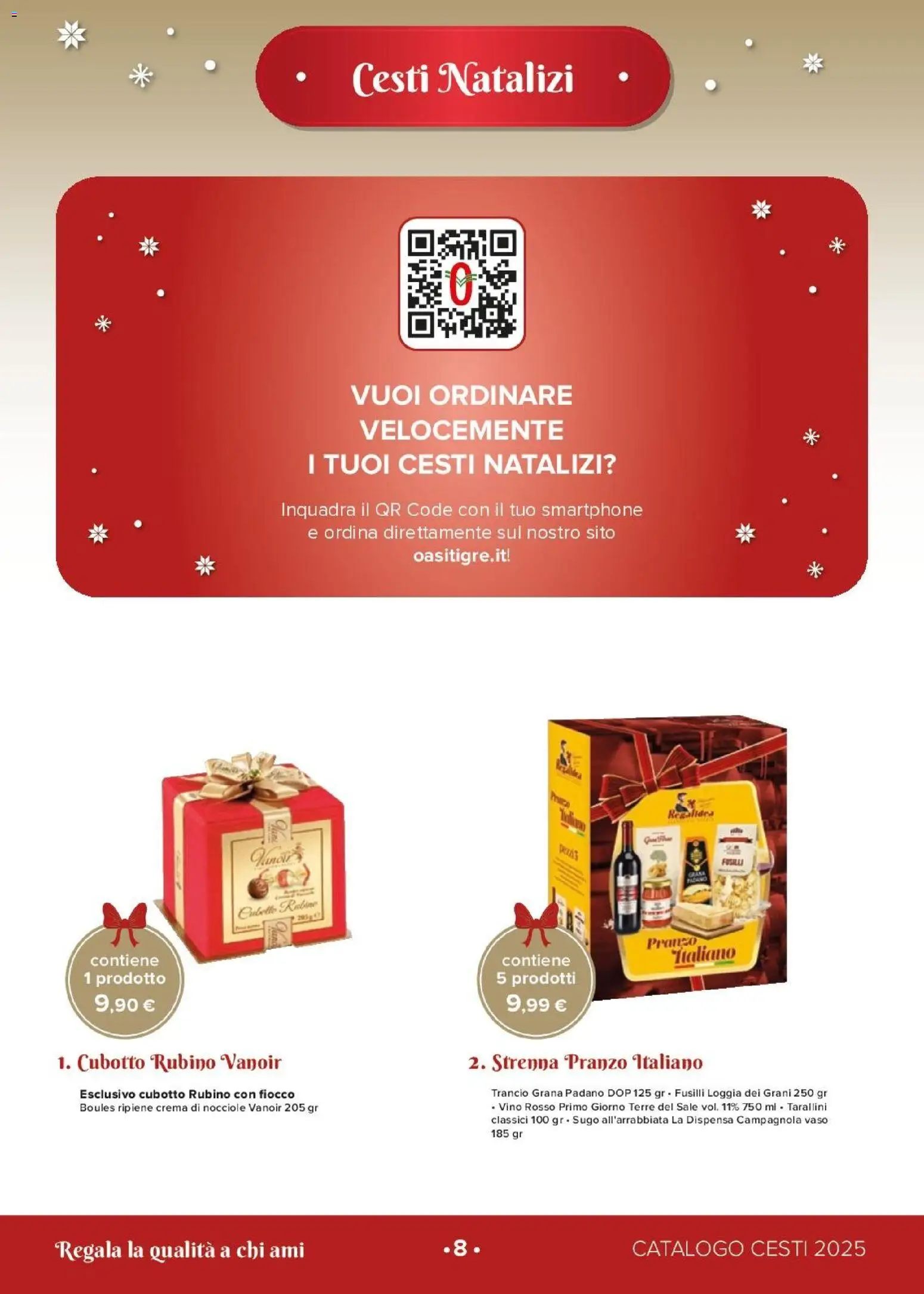 Volantino Oasi del 26.11.2025 | Pagina: 8 | Prodotti: Crema, Nocciole, Vino rosso, Vaso