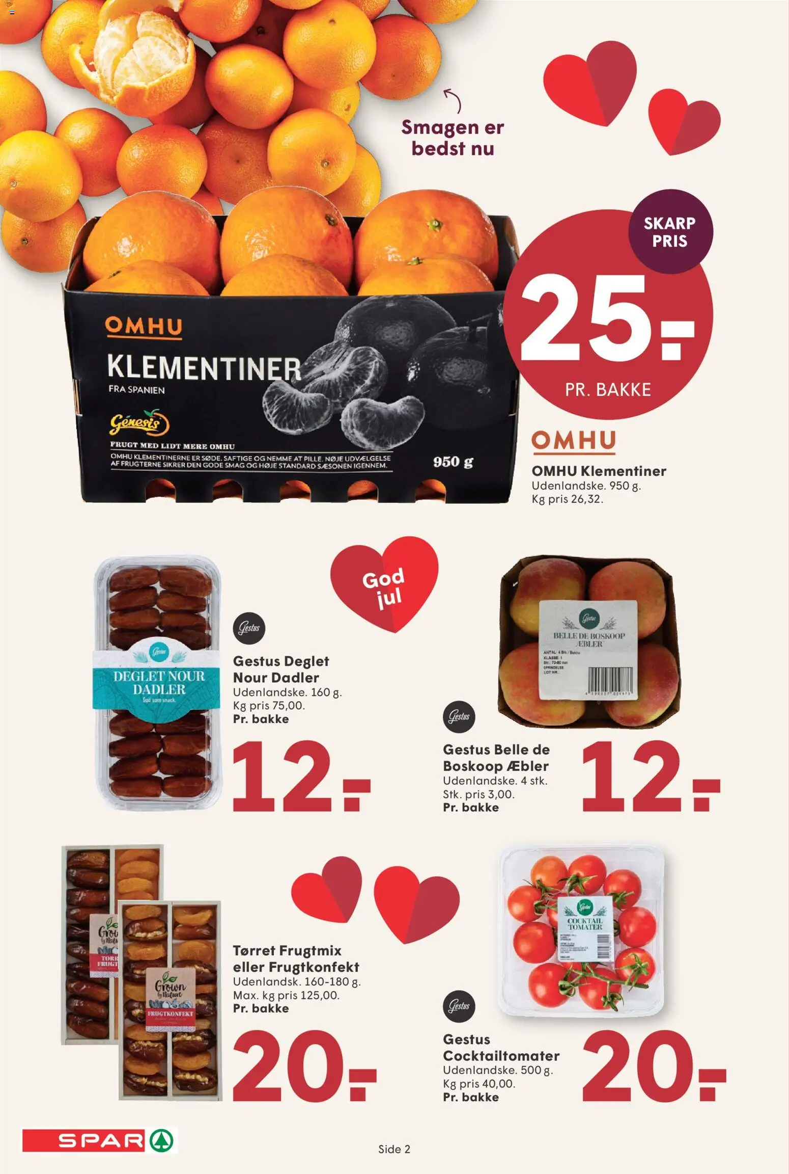 Spar tilbudsavis – gyldig fra 07.11.2025 | Side: 2 | Produkter: Æbler, Tomater, Dadler, Søm