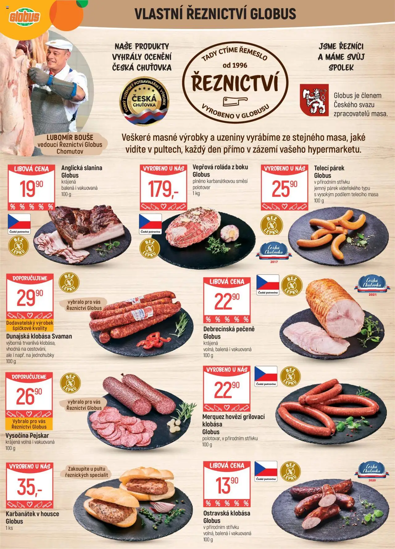 Globus leták - Chomutov od 13.08.2025 | Strana: 5 | Produkty: Hovězí, Uzeniny, Vysočina, Slanina