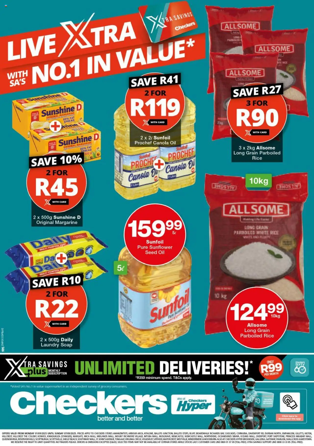 New Checkers catalogue – valid from 01.09.2025 | Page: 1 | Products: Oil, Margarine, Soap, Fat spread