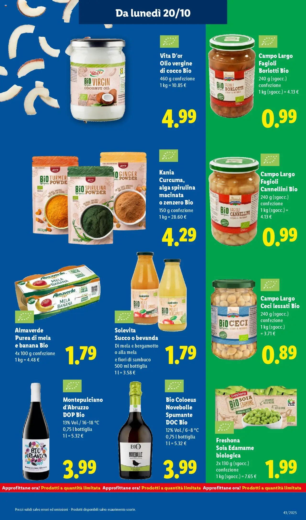 Volantino Lidl del 20.10.2025 | Pagina: 21 | Prodotti: Ceci, Cannellini, Olio, Bottiglia