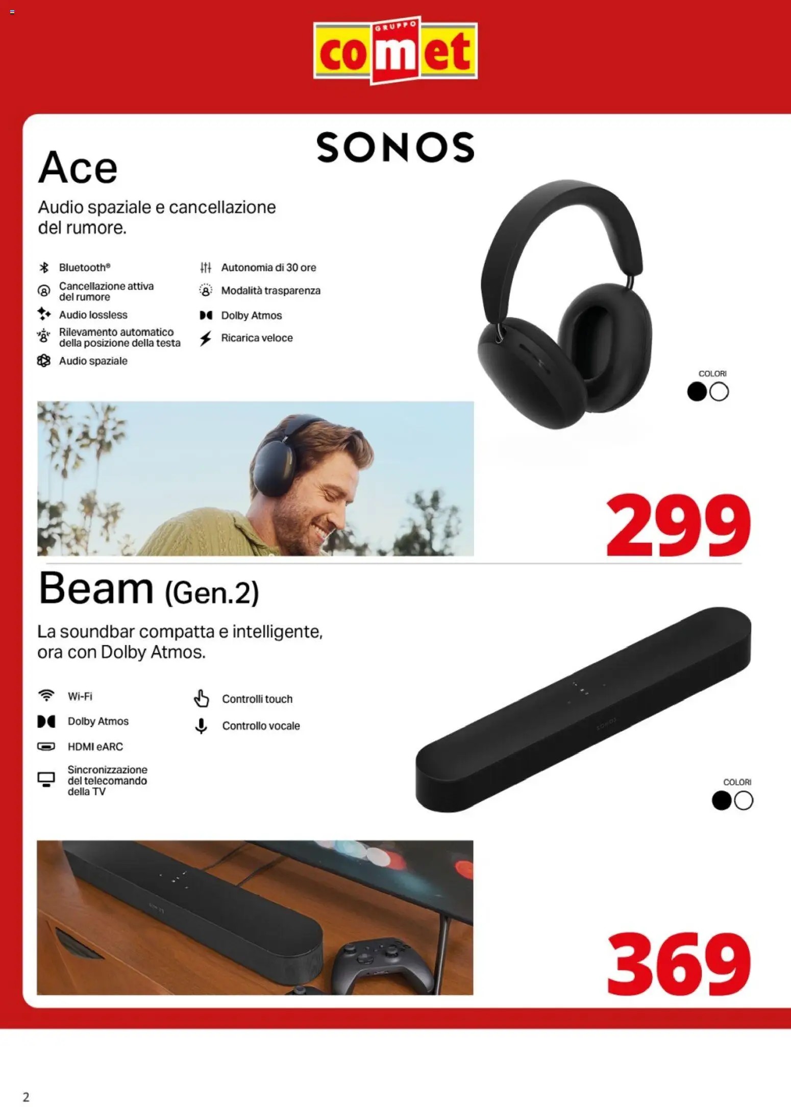 Volantino Comet del 22.11.2025 | Pagina: 2 | Prodotti: Telecomando, Soundbar, TV, Audio