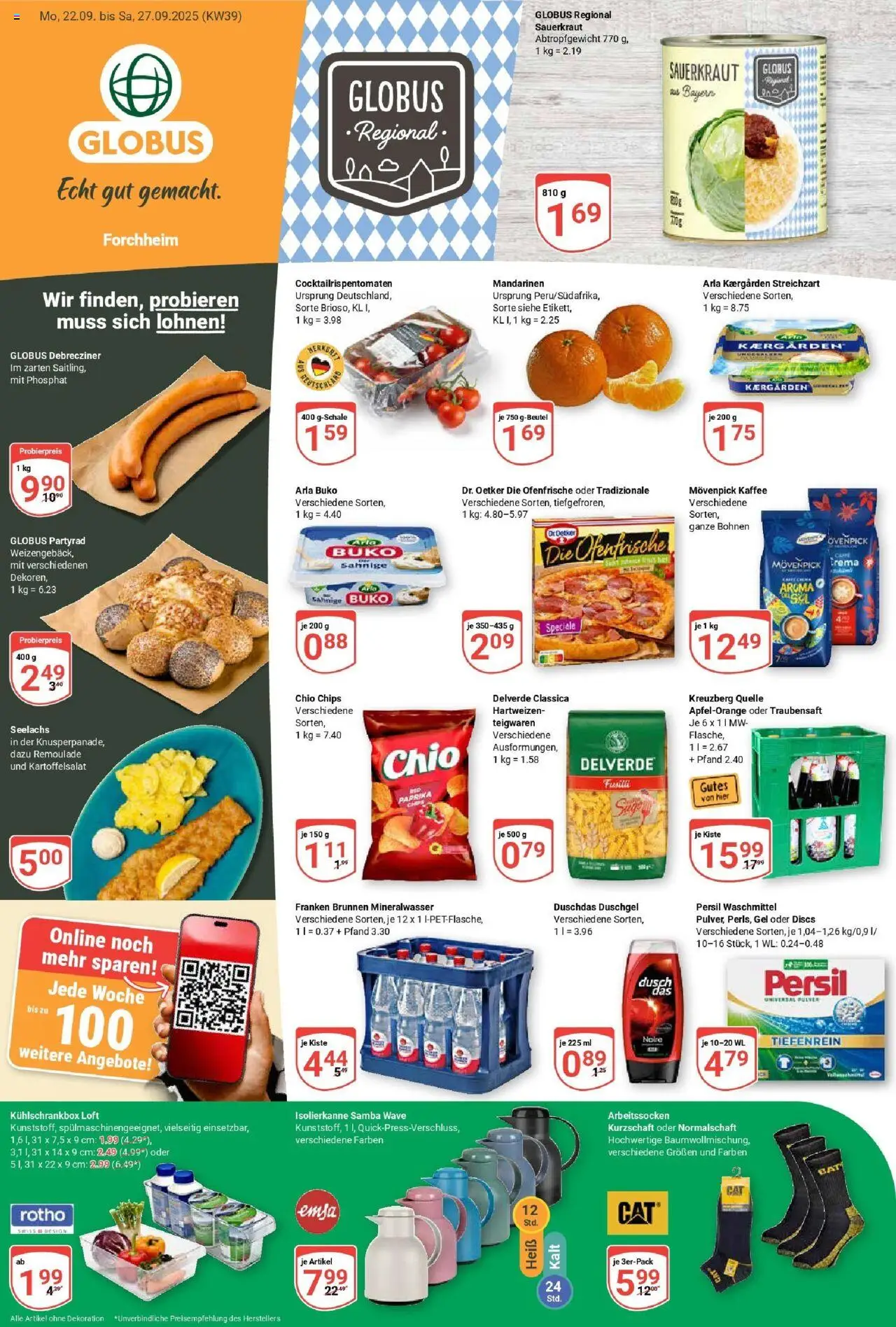 Globus prospekt Forchheim	 – gültig ab 21.09.2025 | Seite: 1 | Produkte: Duschdas, Waschmittel, Chips, Persil