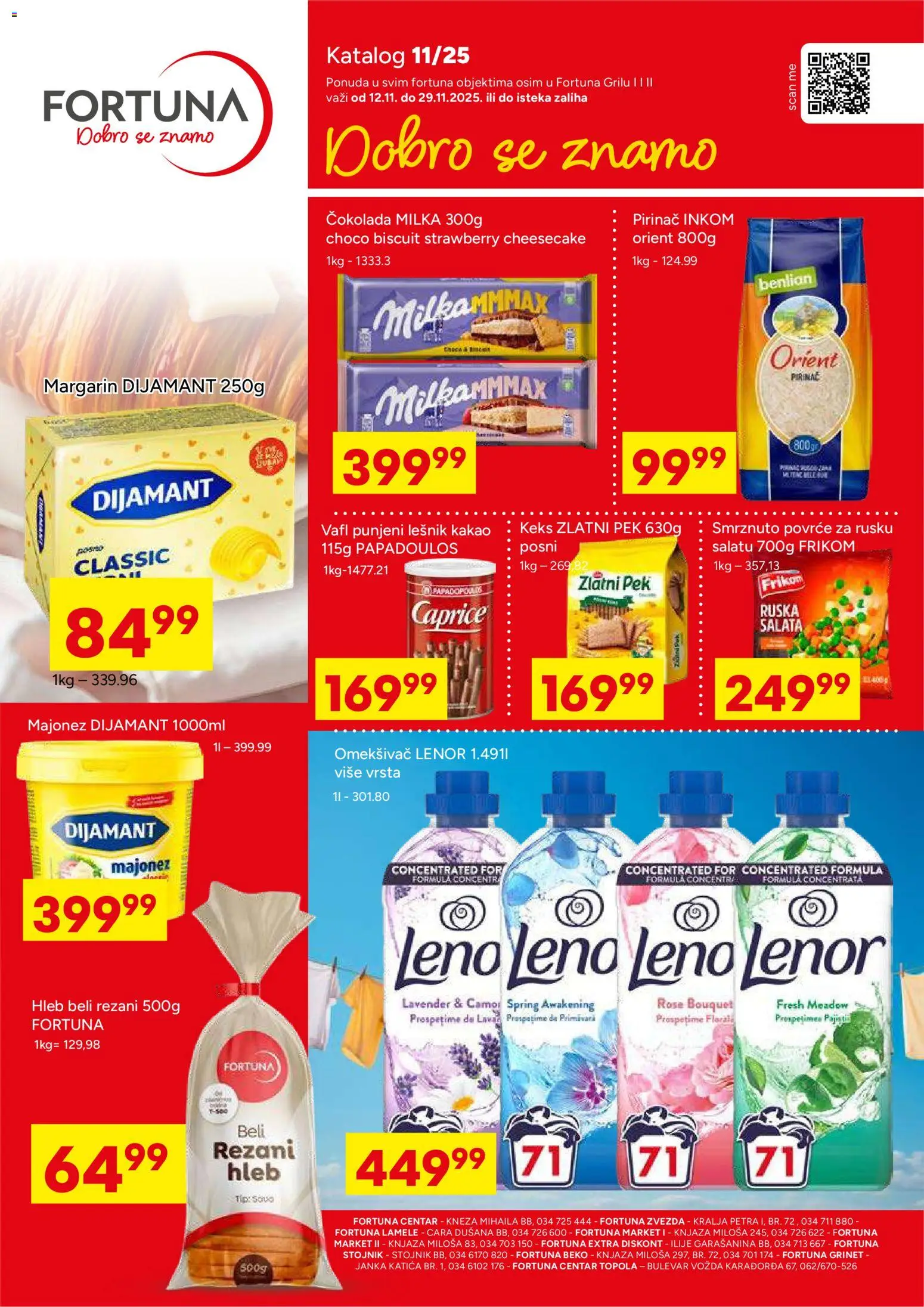 Fortuna Market katalog - važi od 12.11.2025 | Strana: 1 | Proizvode: Rezani hleb, Keks, Cheesecake, Čokolada