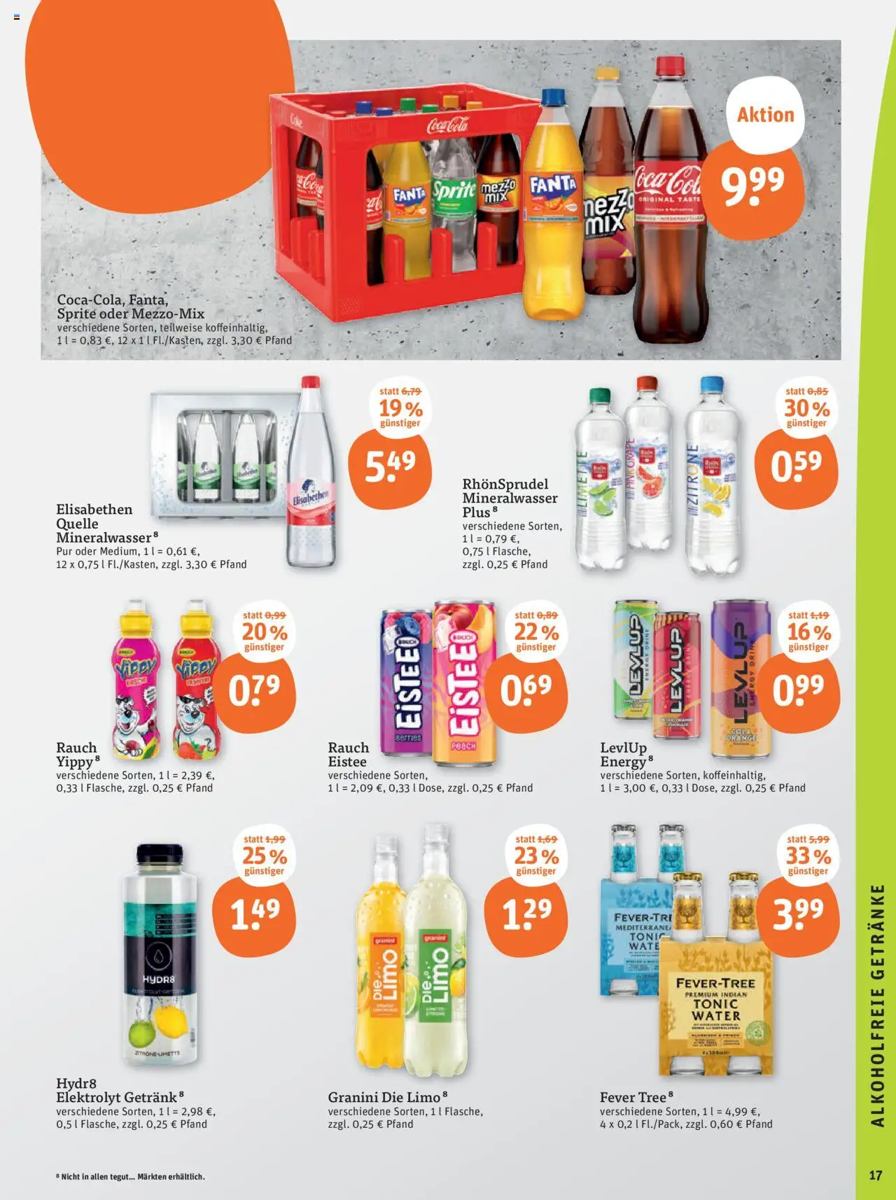 Tegut - Rheinland-Pfalz, Niedersachsen, Heidelberg - gültig ab dem 07.08.2025 | Seite: 19 | Produkte: Sprite, Cola, Mineralwasser, Granini