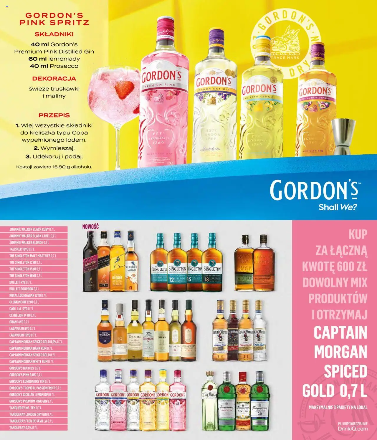 Eurocash Gazetka - Horeca od 01.08.2025 | Strona: 13 | Produkty: Maliny, Gin Gordon's, Rum, Truskawki