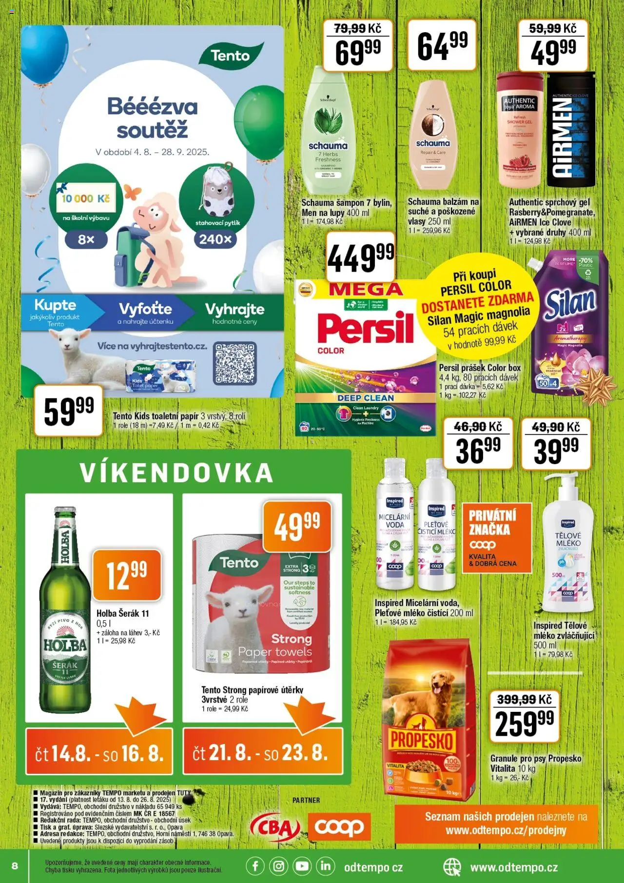 Tempo leták - Tuty od 13.08.2025 | Strana: 8 | Produkty: Holba šerák, Granule pro psy, Propesko, Rýži