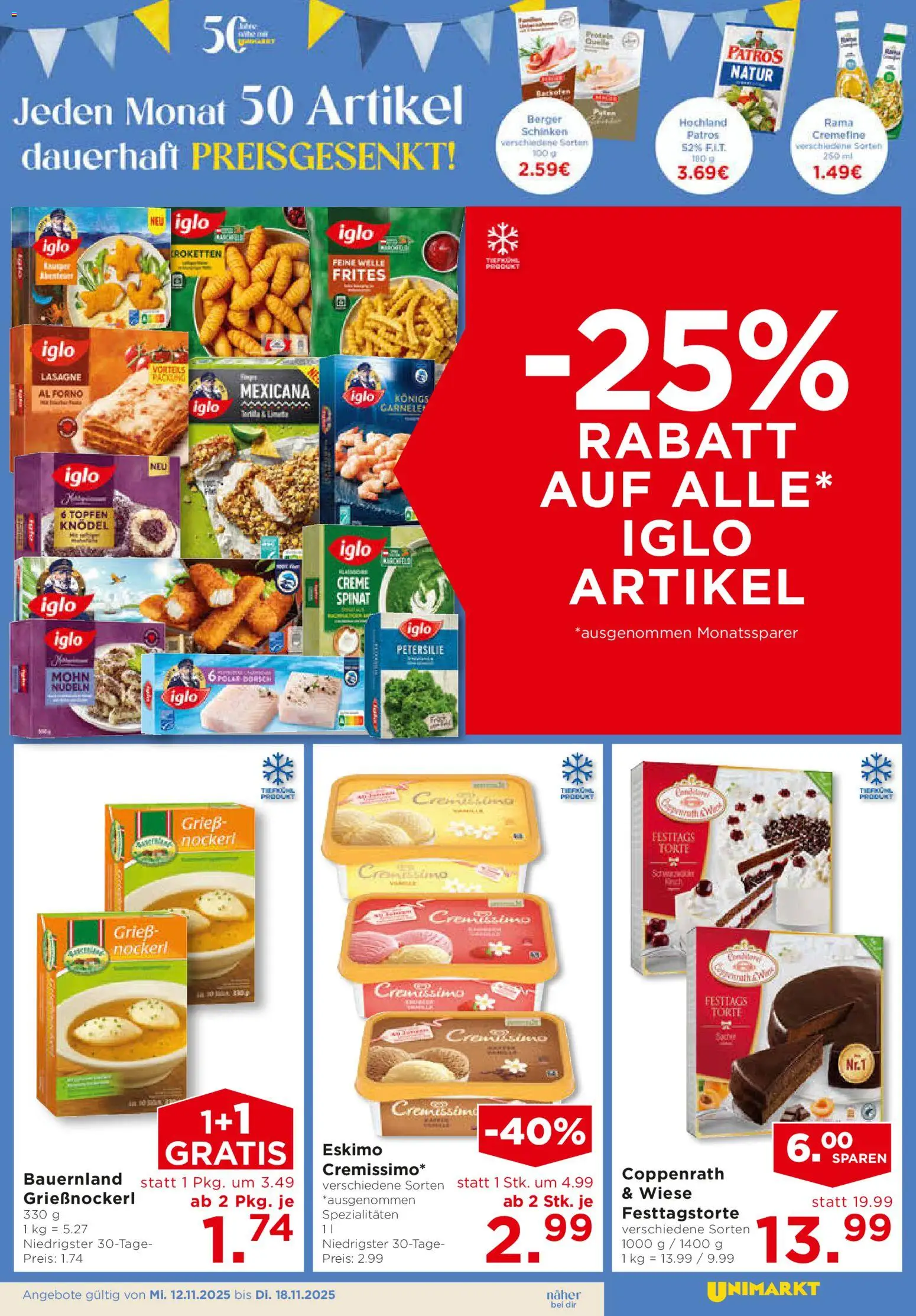 Unimarkt Flugblatt gültig ab 12.11.2025 | Seite: 7 | Produkte: Matériel de rangement Fitness, Petersilie, Schinken, Nudeln