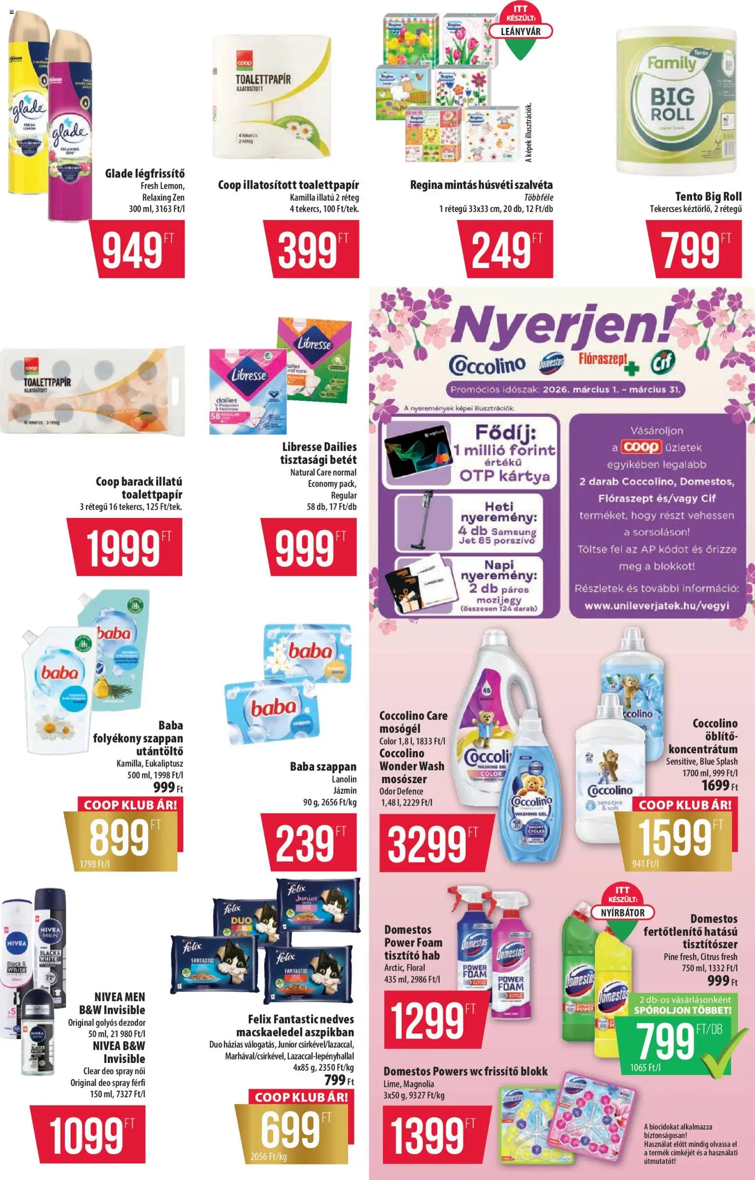 COOP akciós ujság - amely érvényes a következő dátumtól: 05.03.2026 | Oldal: 11 | Termékek: Mosógél, WC, Samsung, Mosószer