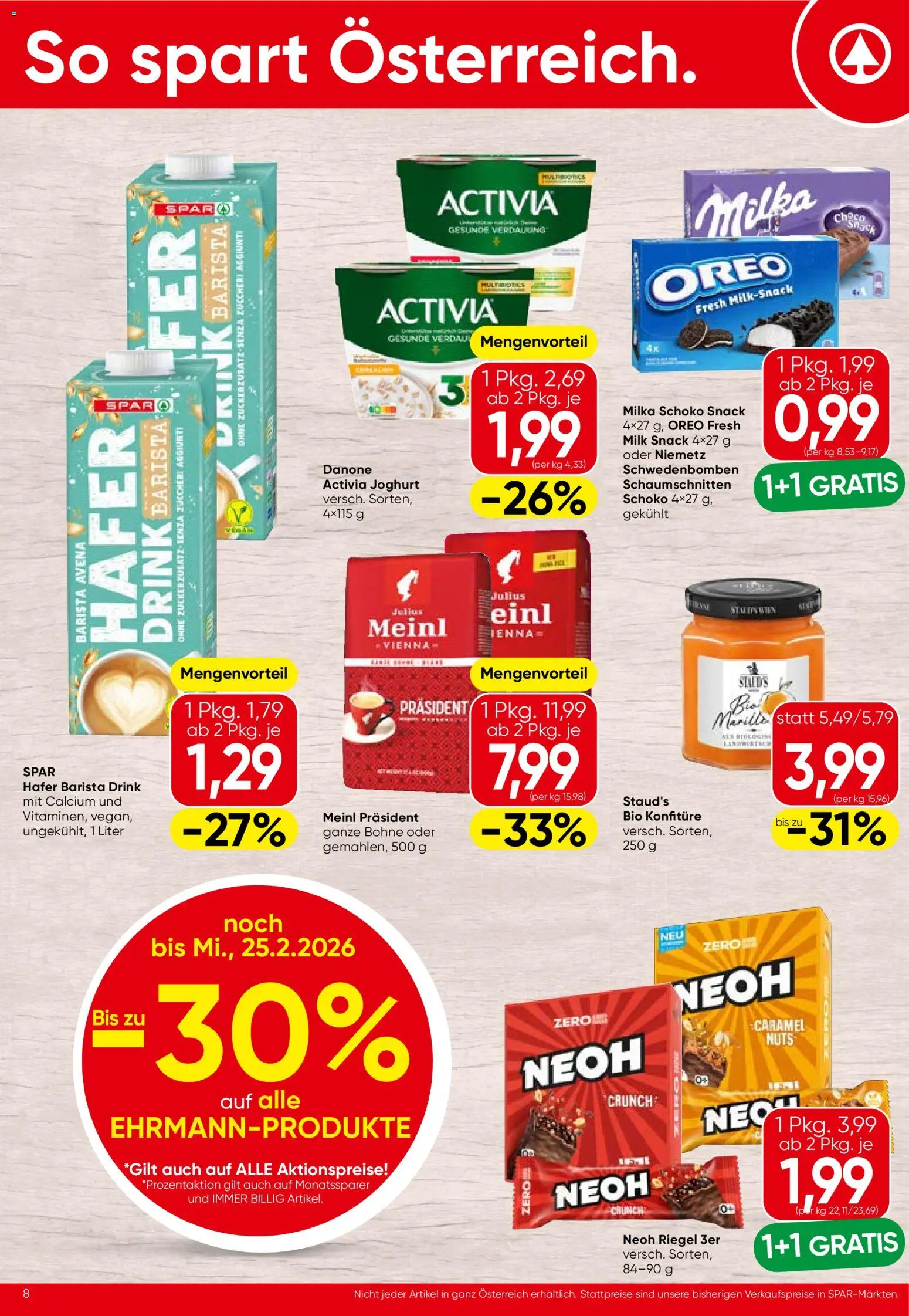 Spar Flugblatt - Kärnten gültig ab 19.02.2026 | Seite: 8 | Produkte: Joghurt
