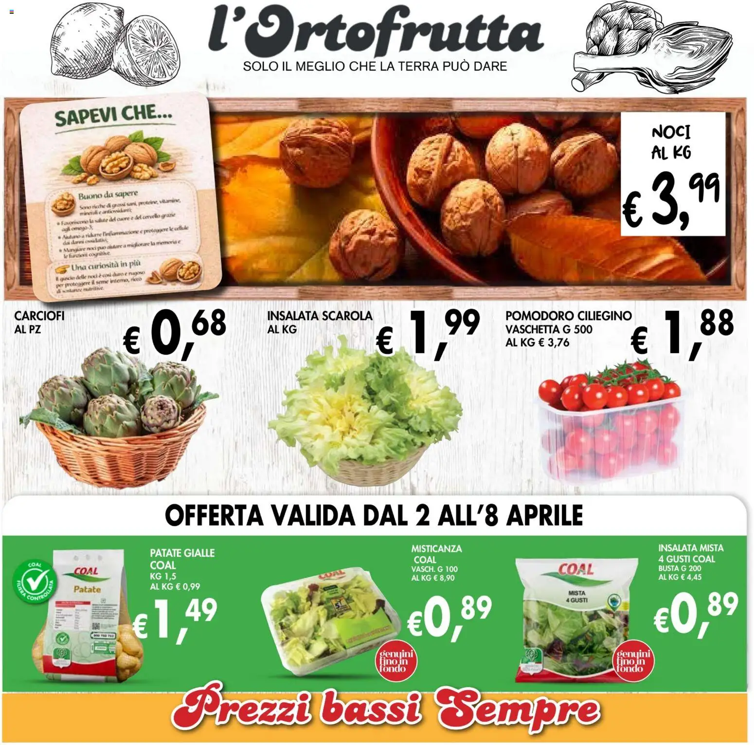 Volantino Coal del 26.03.2026 | Pagina: 3 | Prodotti: Insalata, Noci, Carciofi, Terra