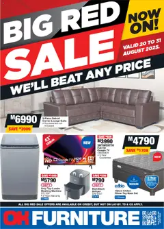Preview of OK Furniture specials valid from 20.08.2025