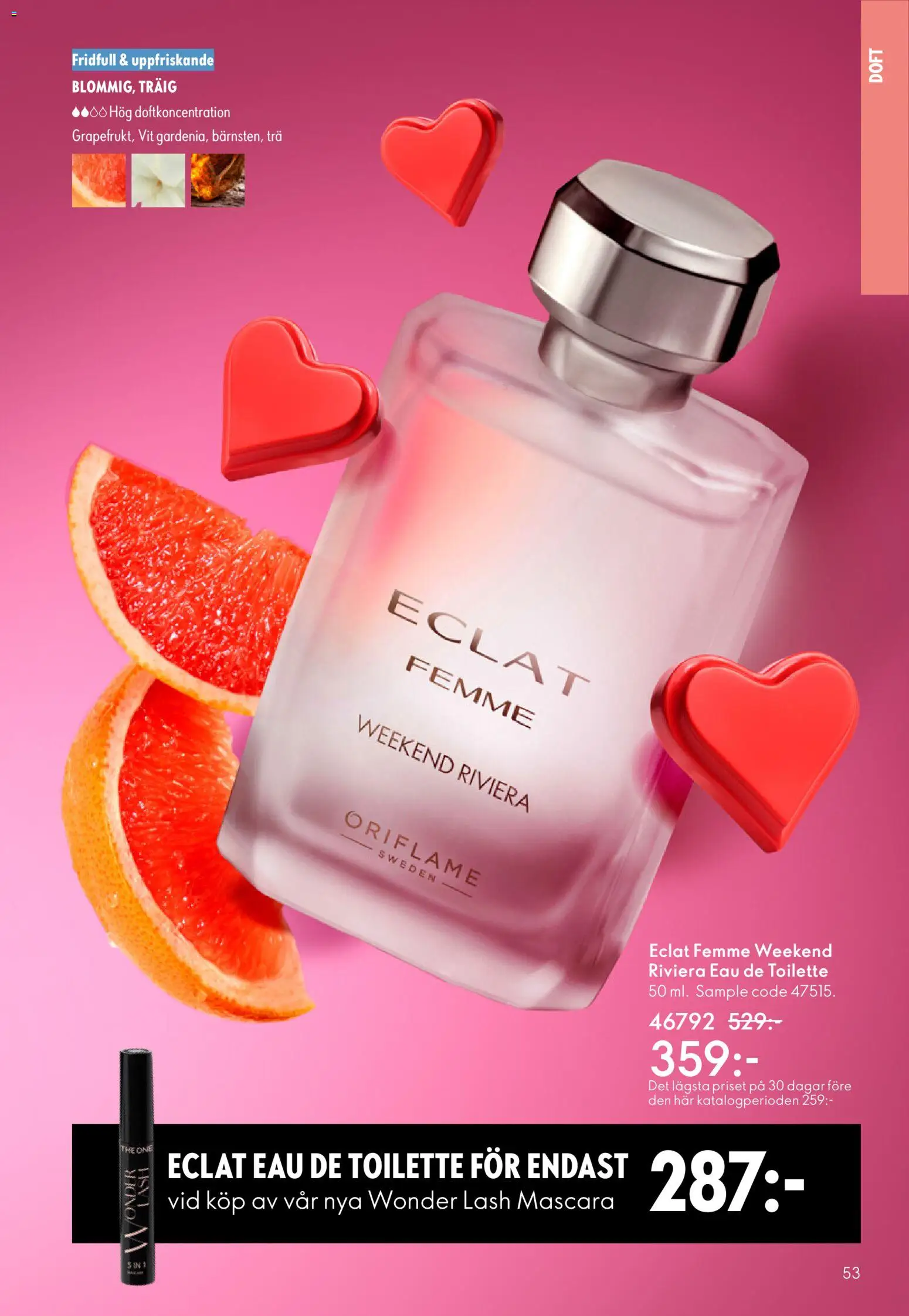 Oriflame reklamblad aktuell från 28.01.2026 | Sida: 53 | Produkter: Doft, Eau de toilette, Mascara