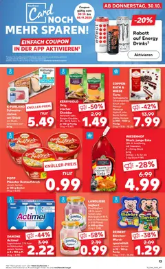 WIESENHOF Dtsch. junge Ente, HKL A, bratfertig, mit Innereien, 2 - 2,6-kg-Stück ab 02.11.2025 gültig | Seite: 13 | Produkte: Actimel, Joghurt, Wurst, Pfirsich