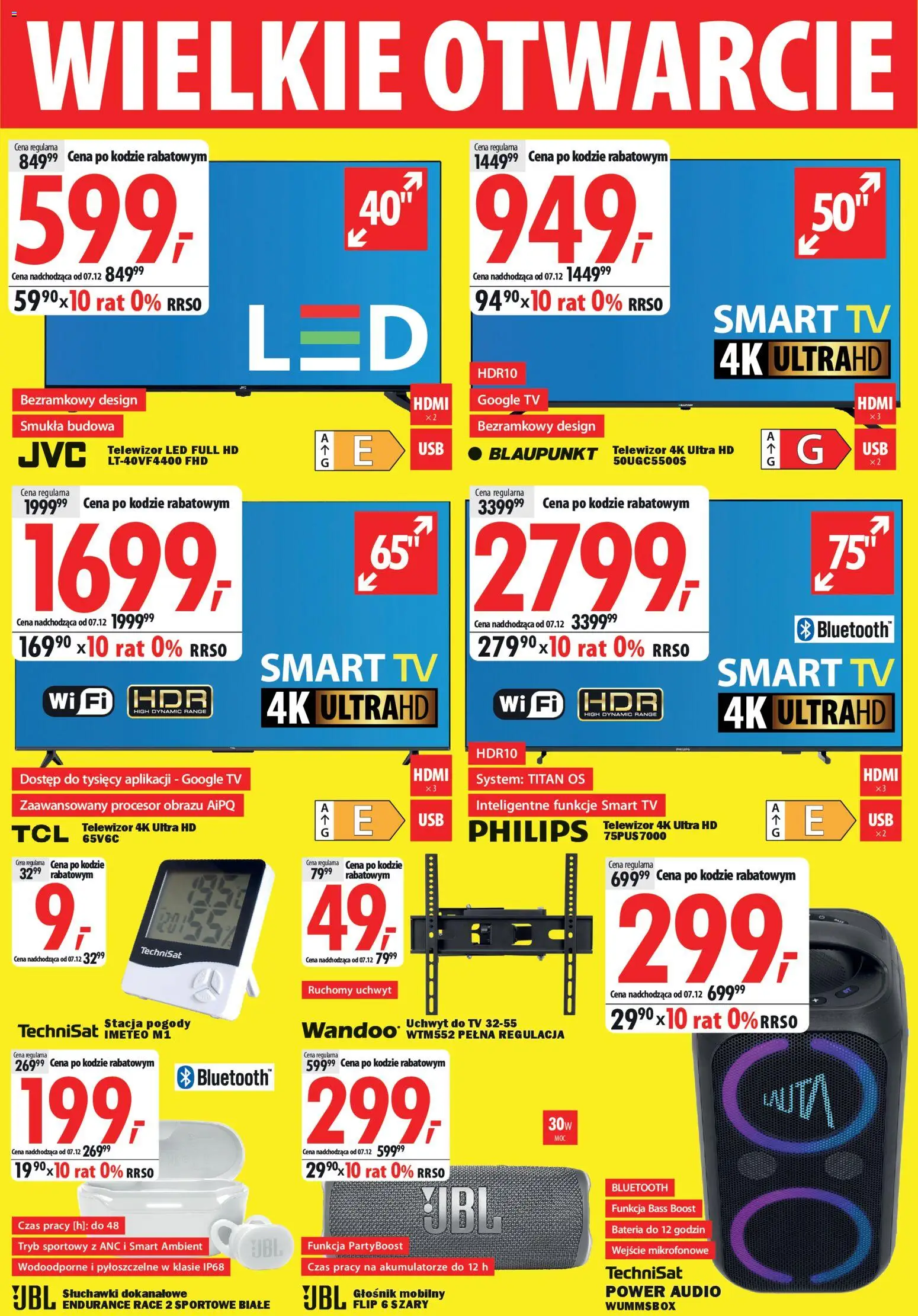 Mediaexpert Gazetka - Wielkie otwarcie Sieradz  od 27.11.2025 | Strona: 2 | Produkty: Telewizor, Słuchawki, Stacja pogody, Bateria