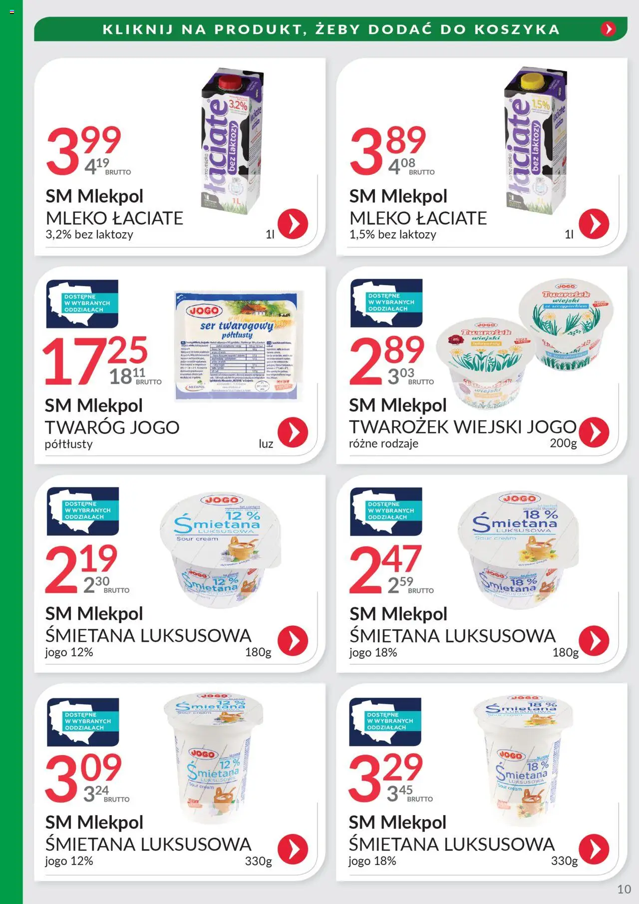 Eurocash Gazetka - Oferta Południe od 28.09.2025 | Strona: 10 | Produkty: Mleko, Ser, Śmietana, Twarożek