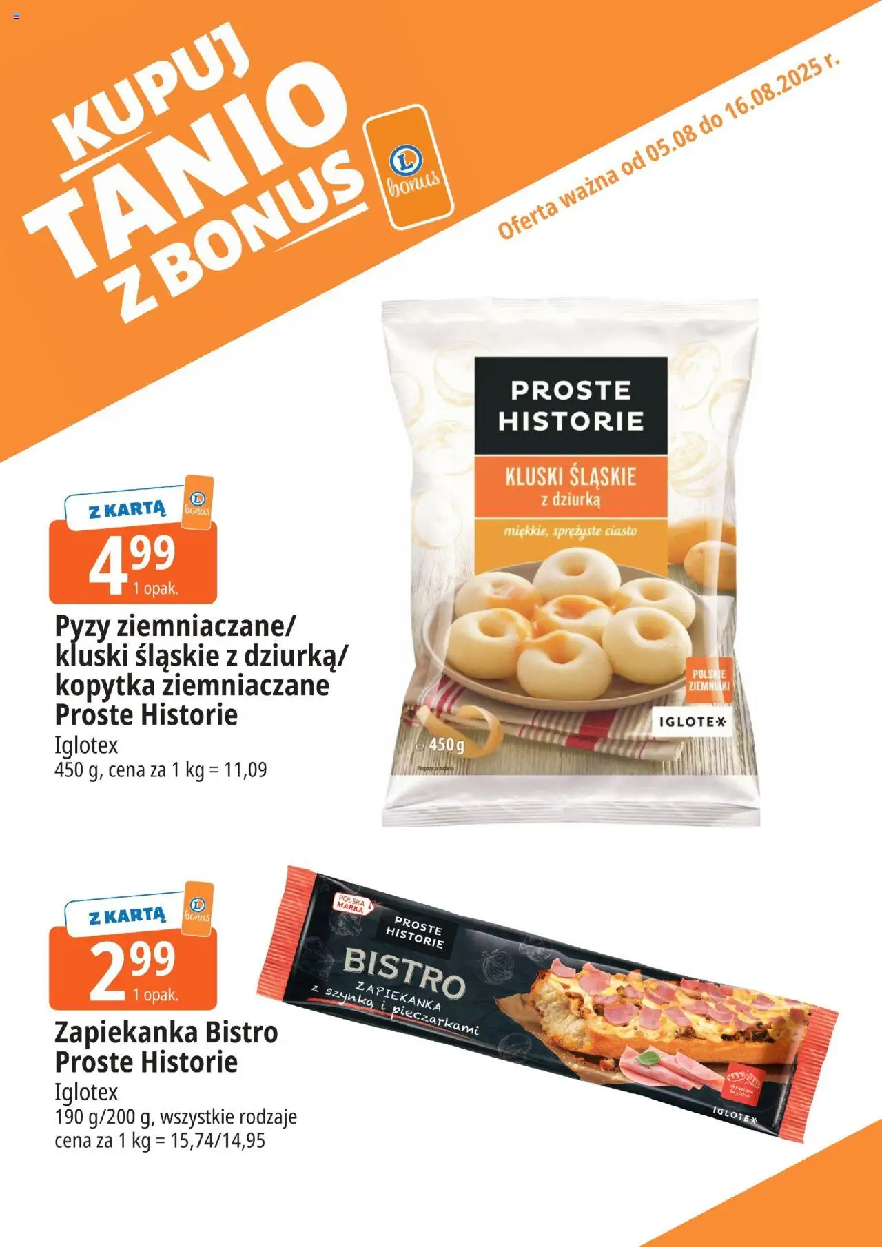 E.Leclerc Gazetka - Kłodzko kupony dodatkowe od 05.08.2025 | Strona: 11 | Produkty: Karta, Zapiekanka, Kopytka, Ziemniaki