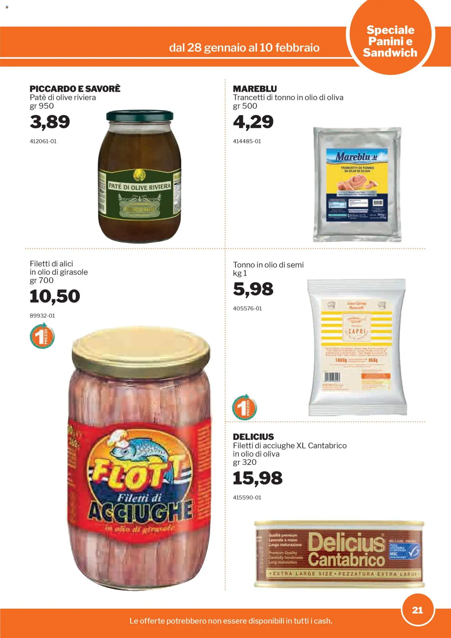 Volantino Sogegross del 28.01.2026 | Pagina: 21 | Prodotti: Olio, Acciughe, Alici, Olio di Oliva