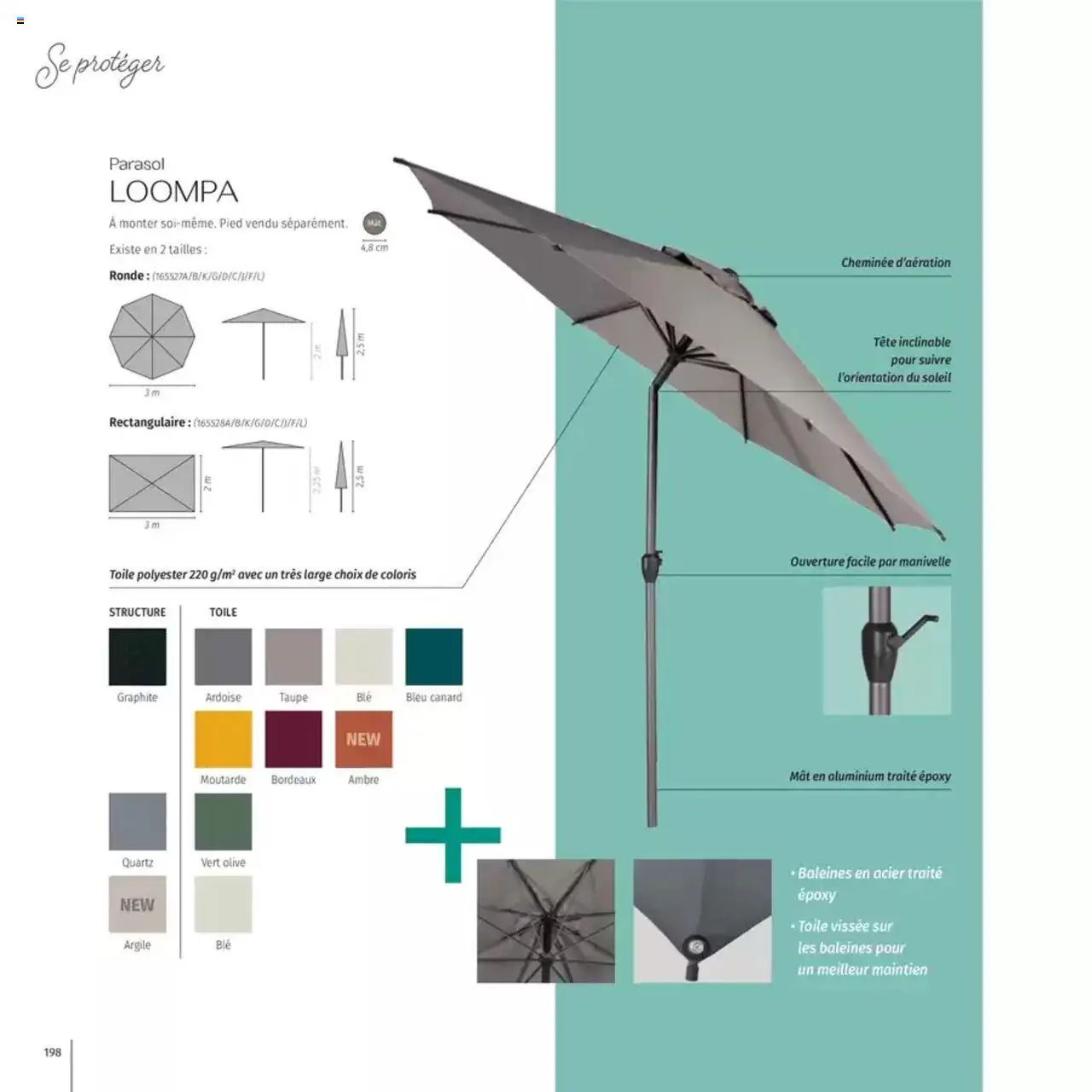  | Page: 198 | Produits: Olive, Argile, Moutarde, Parasol