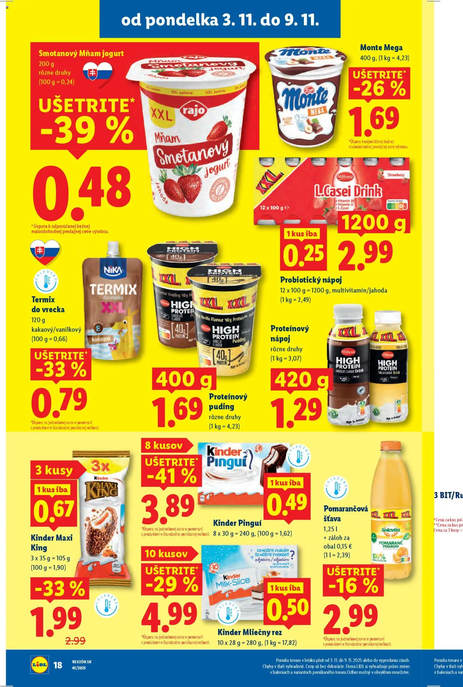 Nové Lidl akcie – leták je platný od 06.11.2025 | Strana: 54 | Produkty: Proteínový puding, Protein, Puding, Kinder