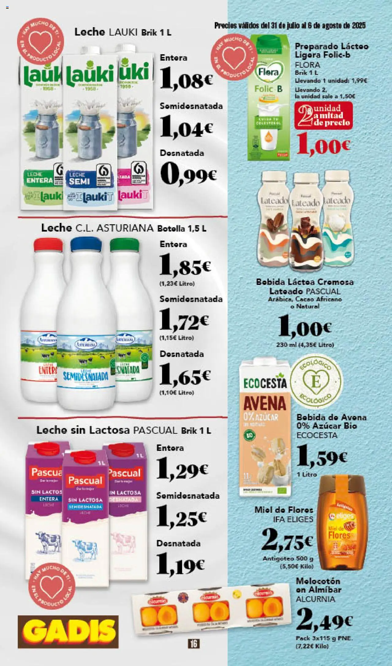 Gadis folleto │ válido desde el 31.07.2025 | Página: 16 | Productos: Leche sin lactosa, Ψηφιακή κάμερα, Bebida de avena, Φρυγανιές σικάλεως