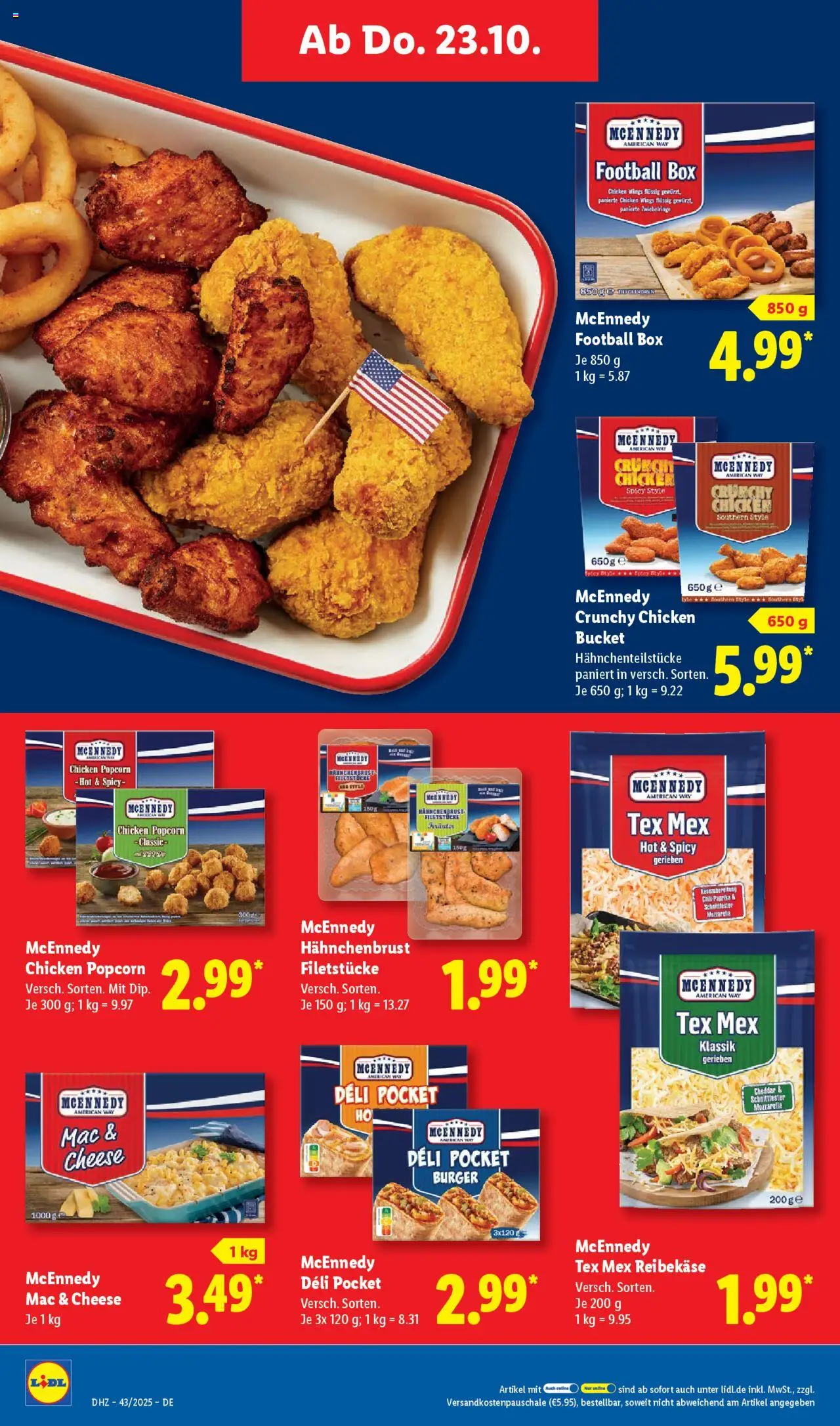 Lidl Prospekt Kornwestheim – gültig ab 20.10.2025 | Seite: 58 | Produkte: Box, Burger, Football, Hahnchenbrust