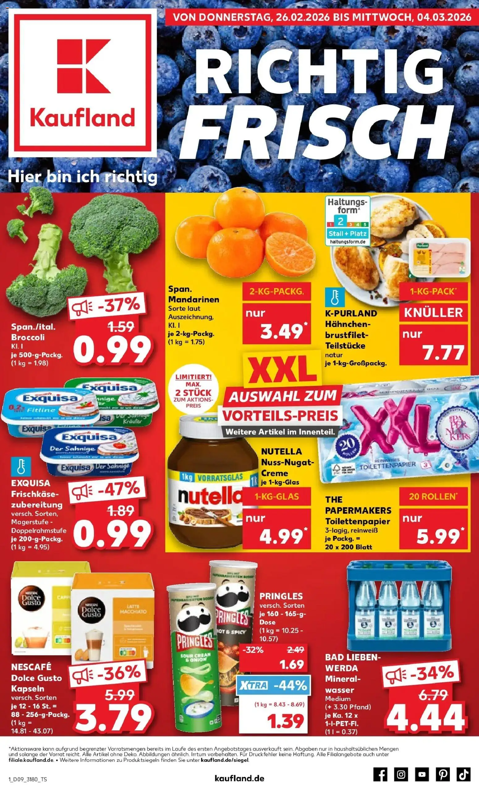 Kaufland prospekt Ahrensfelde	 – gültig ab 26.02.2026 | Seite: 1 | Produkte: Hahnchen, Creme, Wasser, Frischkase