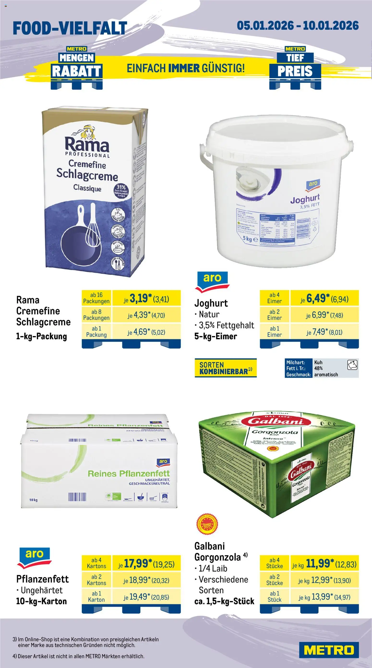 Metro Wochen-Angebote Gastro – gültig ab 05.01.2026 | Seite: 10 | Produkte: Rama, Joghurt
