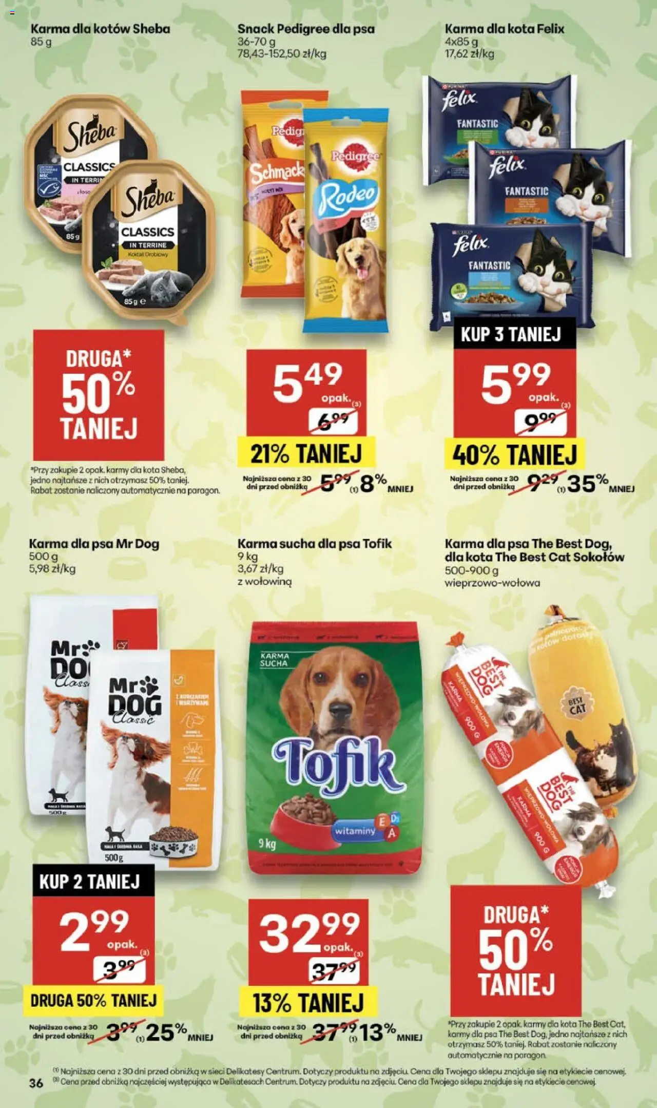 Delikatesy Centrum Gazetka - Sklepy Własne od 23.10.2025 | Strona: 36 | Produkty: Delikatesy, Karma dla kotów, Karma dla kota, Karma dla psa