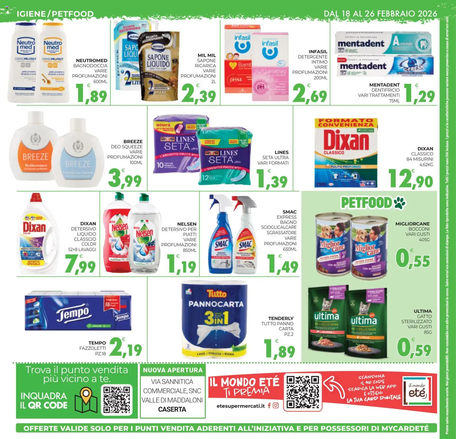 Volantino Eté del 18.02.2026 | Pagina: 12 | Prodotti: Dentifricio, Pollo, Detergente, Fazzoletti