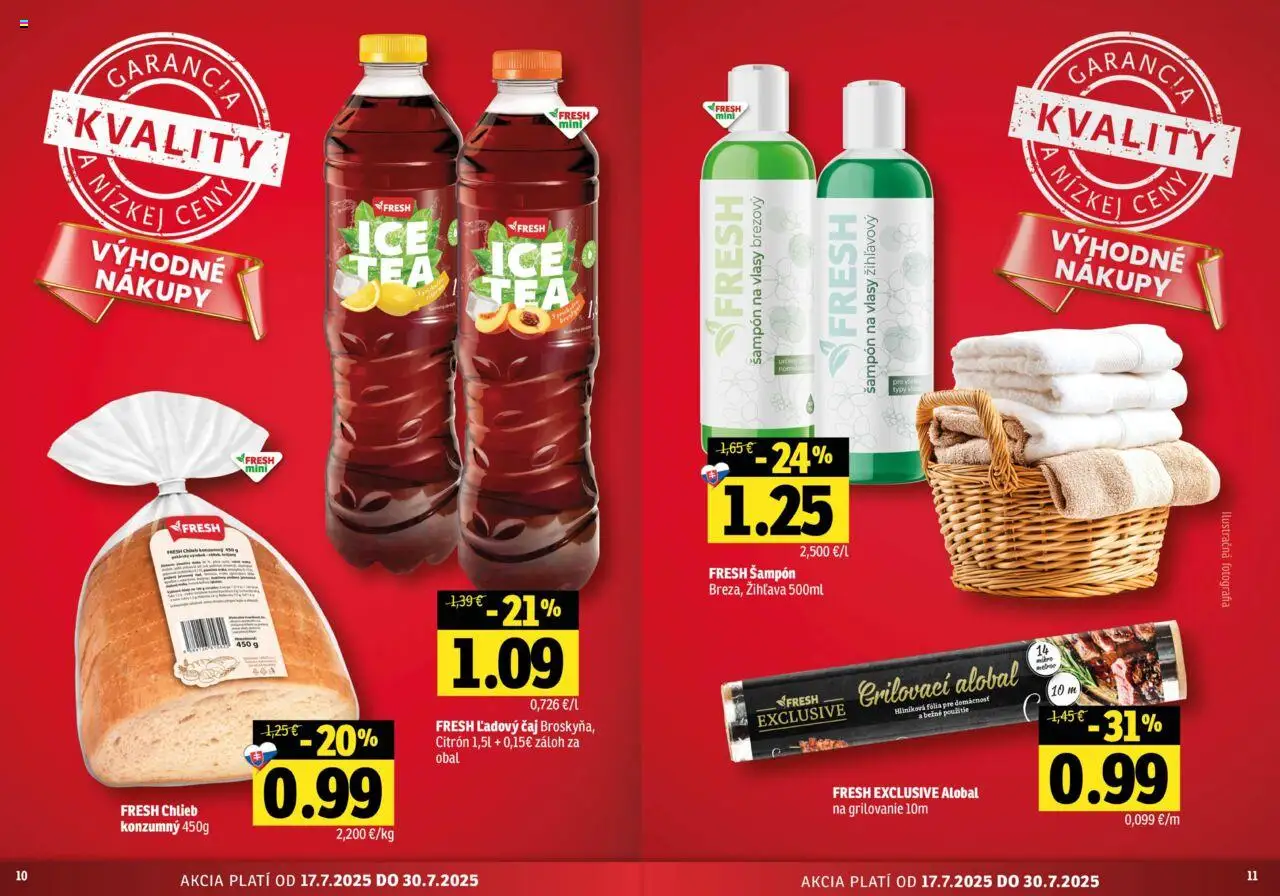 Fresh stredné a západné Slovensko │ platný od 17.07.2025 | Strana: 6 | Produkty: Chlieb, Čaj, Šampón