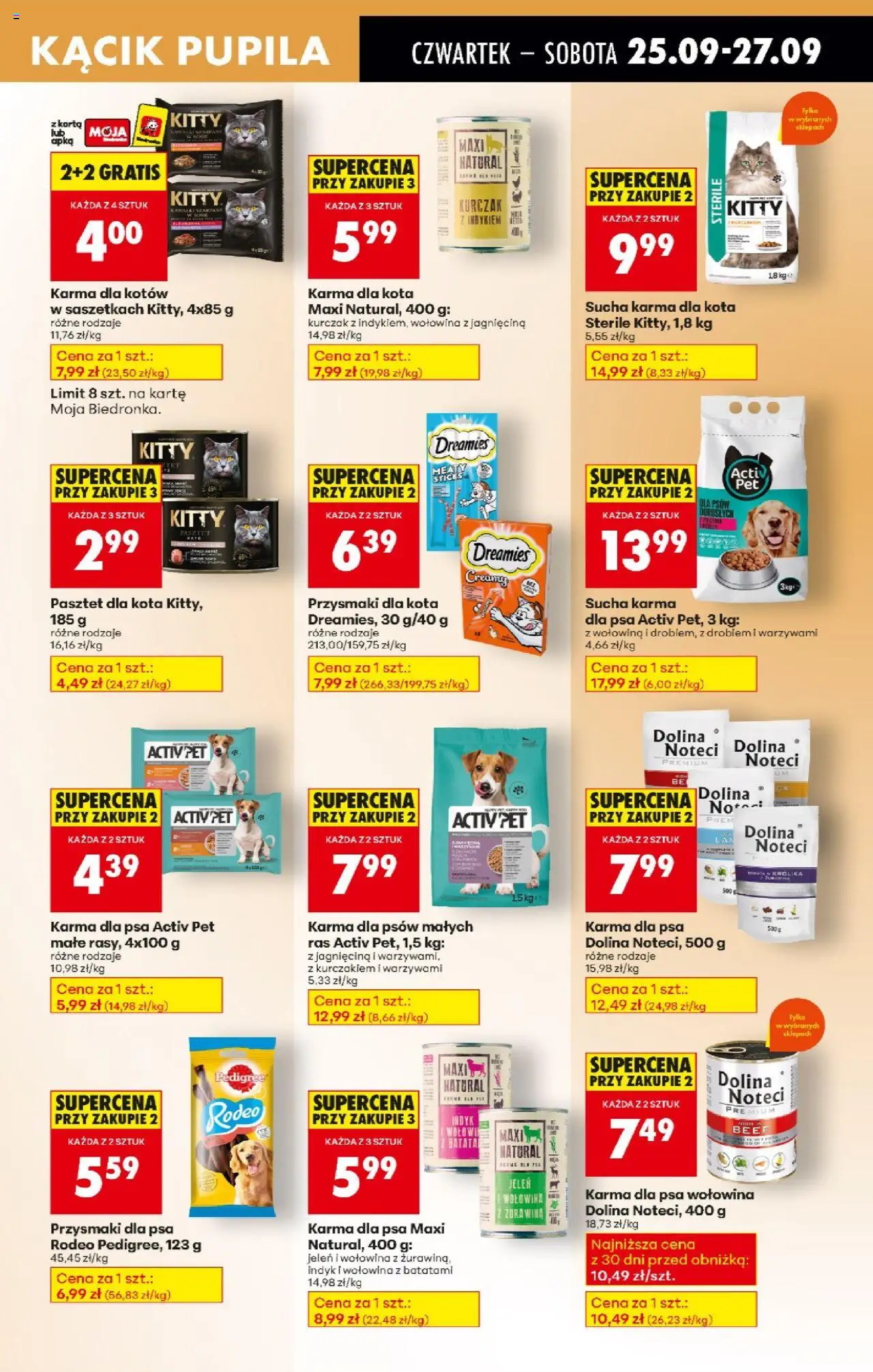Biedronka gazetka - Oferta w tym tygodniu od 25.09.2025 | Strona: 73 | Produkty: Karma dla kota, Karma dla psa, Sucha karma dla psa, Activ pet karma
