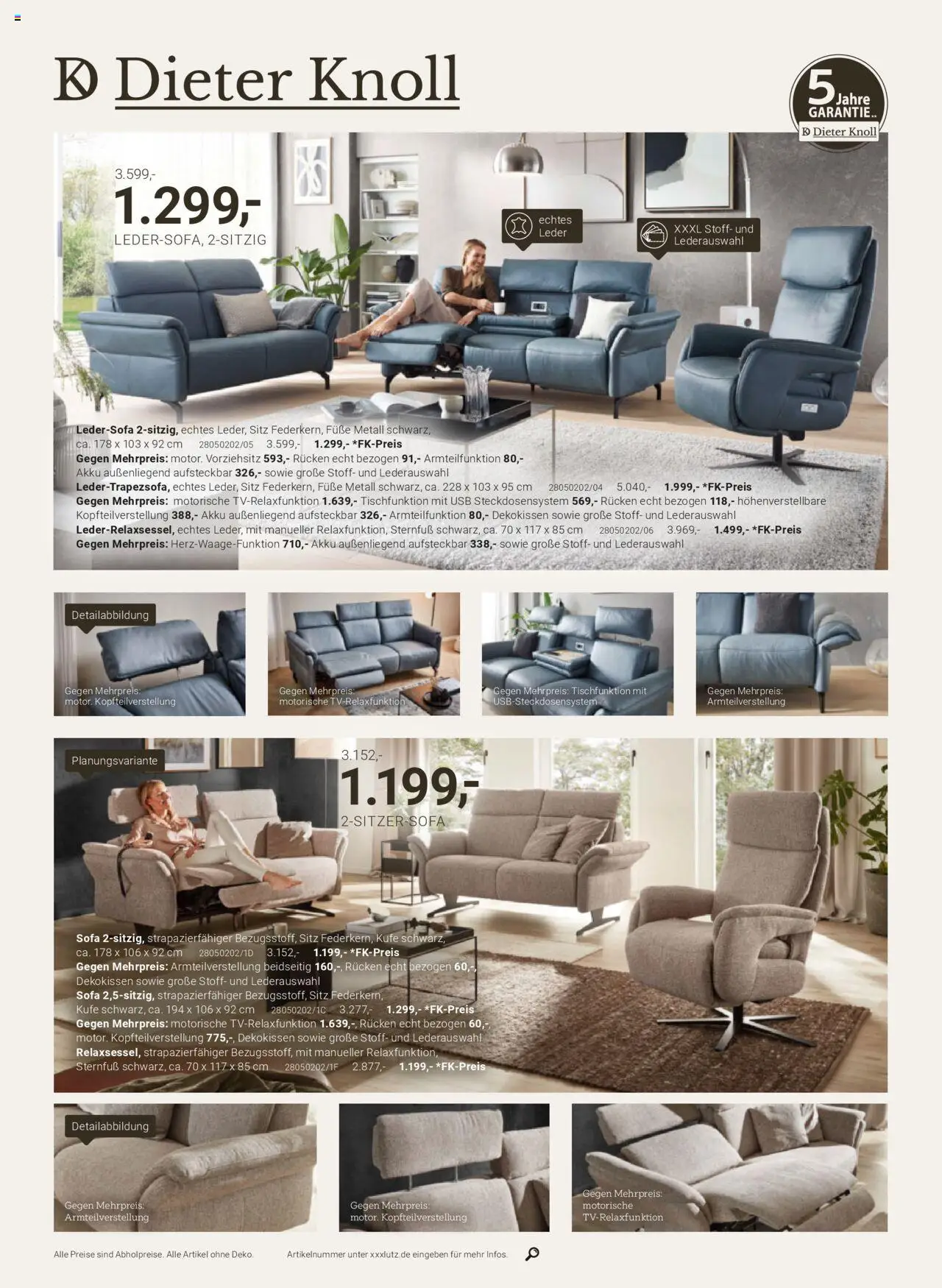 XXXL Lutz Dieter Knoll Spezial - gültig ab dem 04.08.2025 | Seite: 6 | Produkte: USB, Ledersofa, Sofa