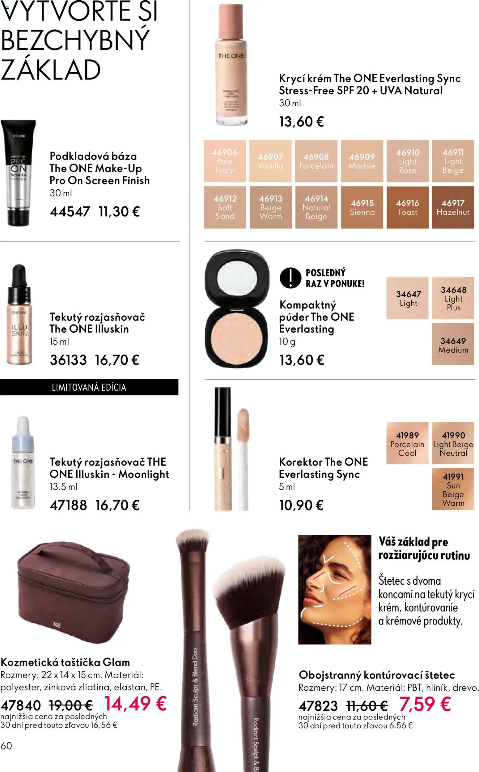 Nové Oriflame akcie – leták je platný od 11.02.2026 | Strana: 60 | Produkty: Púder, Rozjasňovač, Štetec, Krém