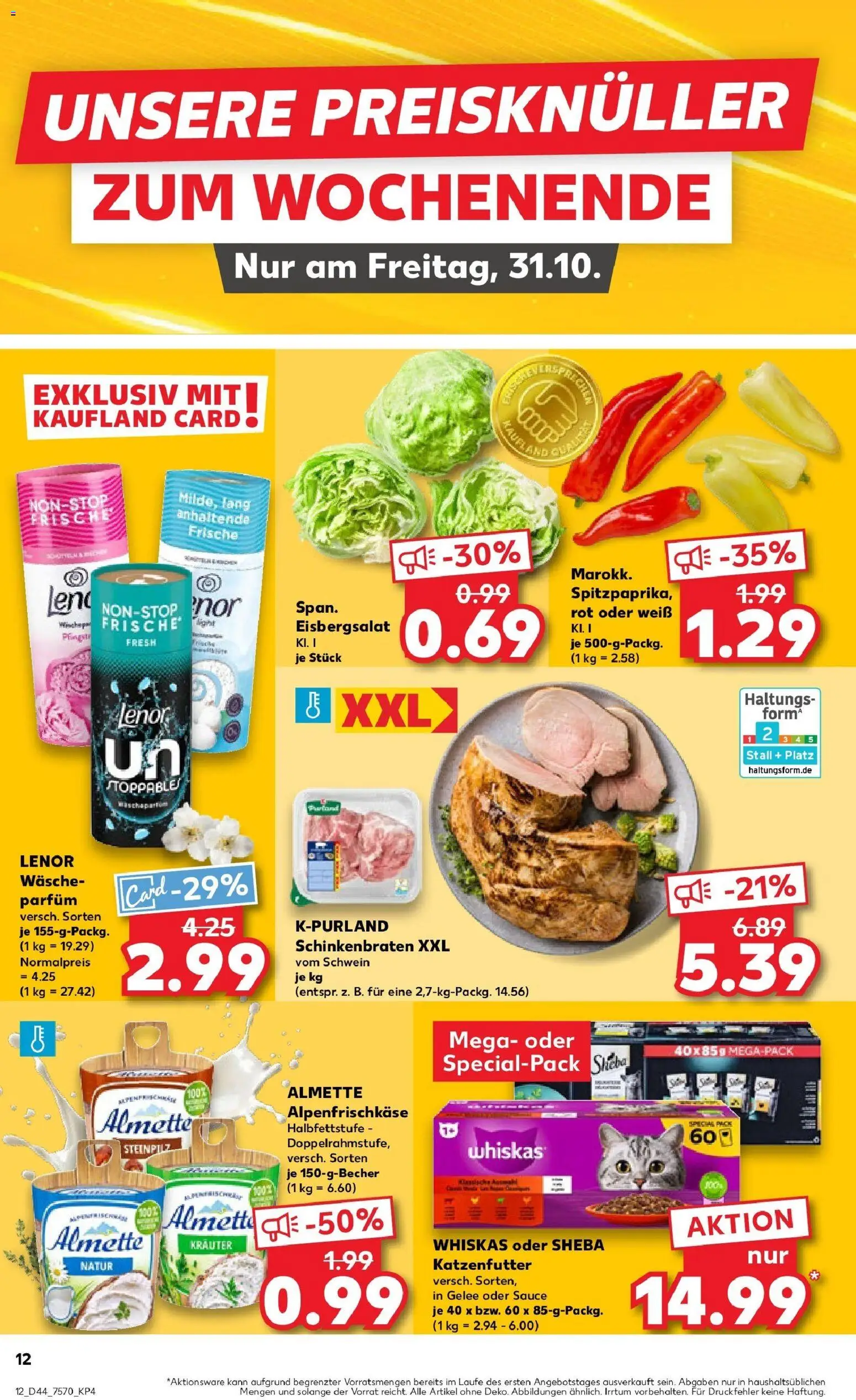 Kaufland prospekt Krefeld	 – gültig ab 30.10.2025 | Seite: 12 | Produkte: Lenor, Katzenfutter, Parfüm, Whiskas