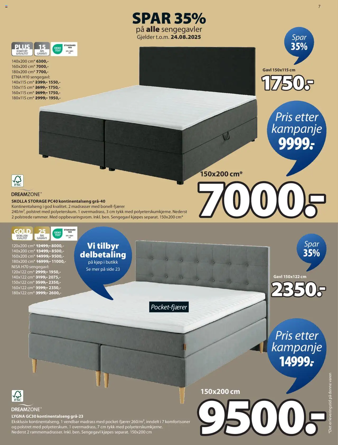  | Side: 7 | Produkter: Kontinentalseng, Суміш дитяча, Madrass, Sengegavl