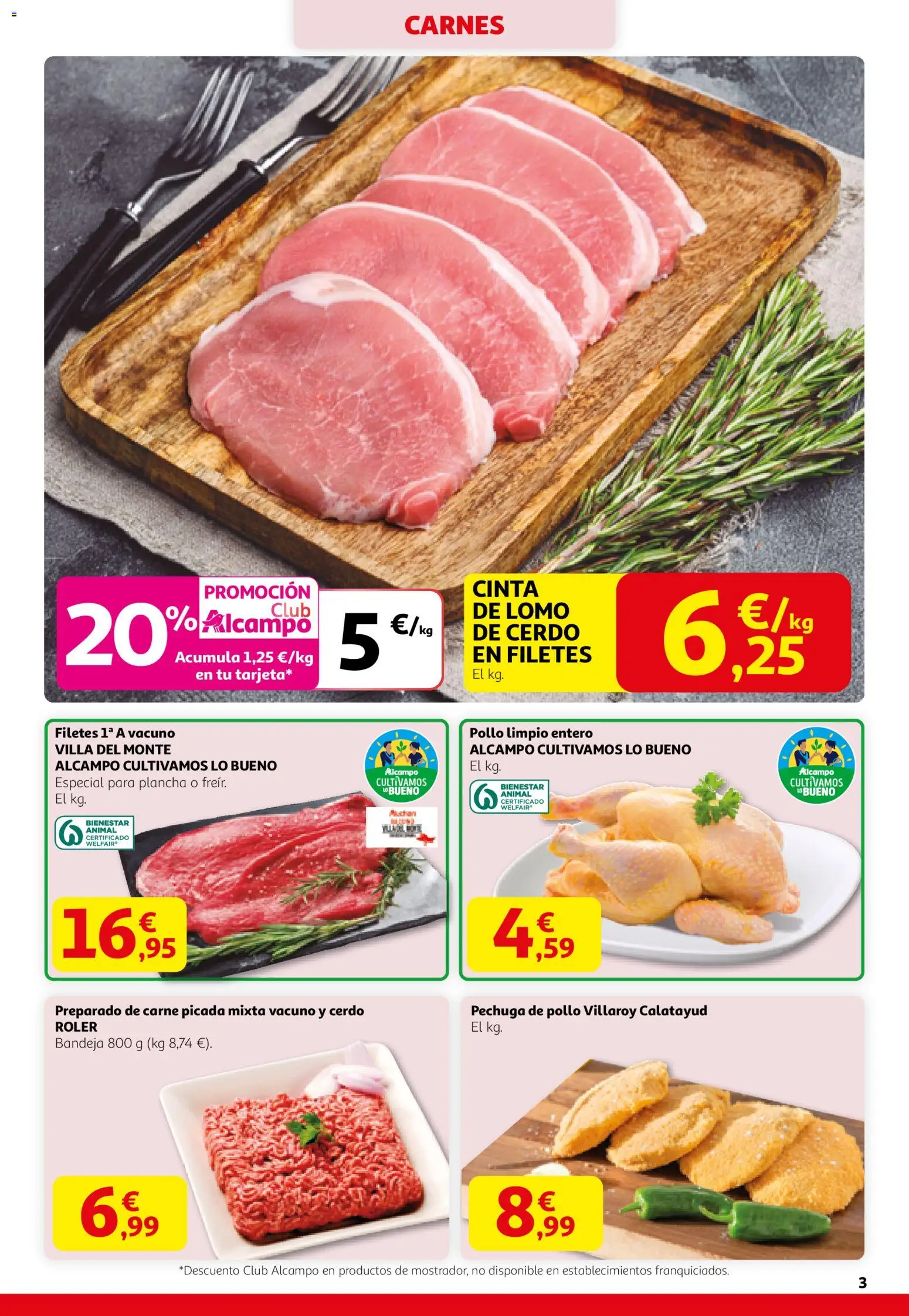 Alcampo folleto │ válido desde el 12.02.2026 | Página: 3 | Productos: Cerdo, Plancha, Bandeja