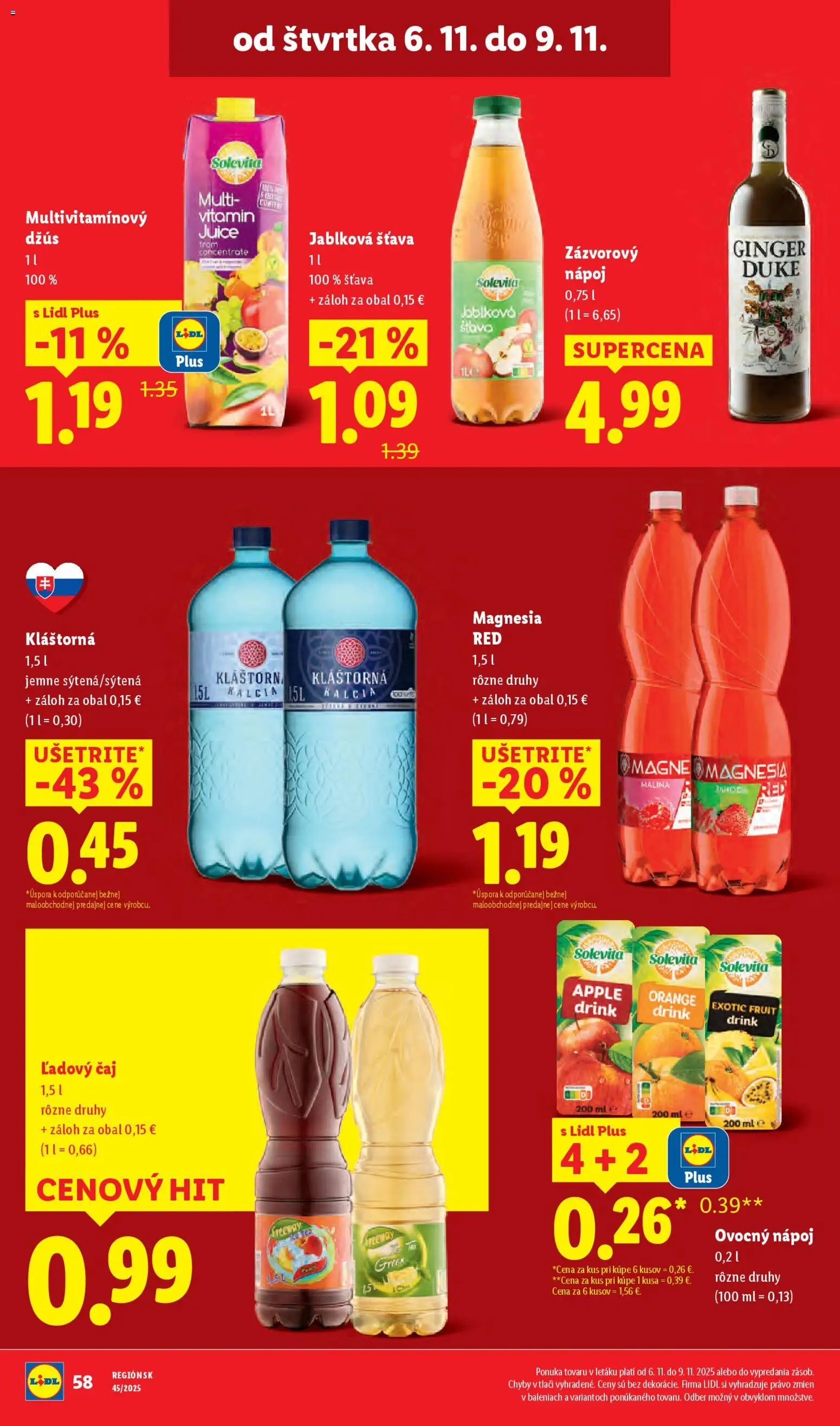 Nové Lidl akcie – leták je platný od 03.11.2025 | Strana: 71 | Produkty: Džús, Čaj, Apple, Magnesia