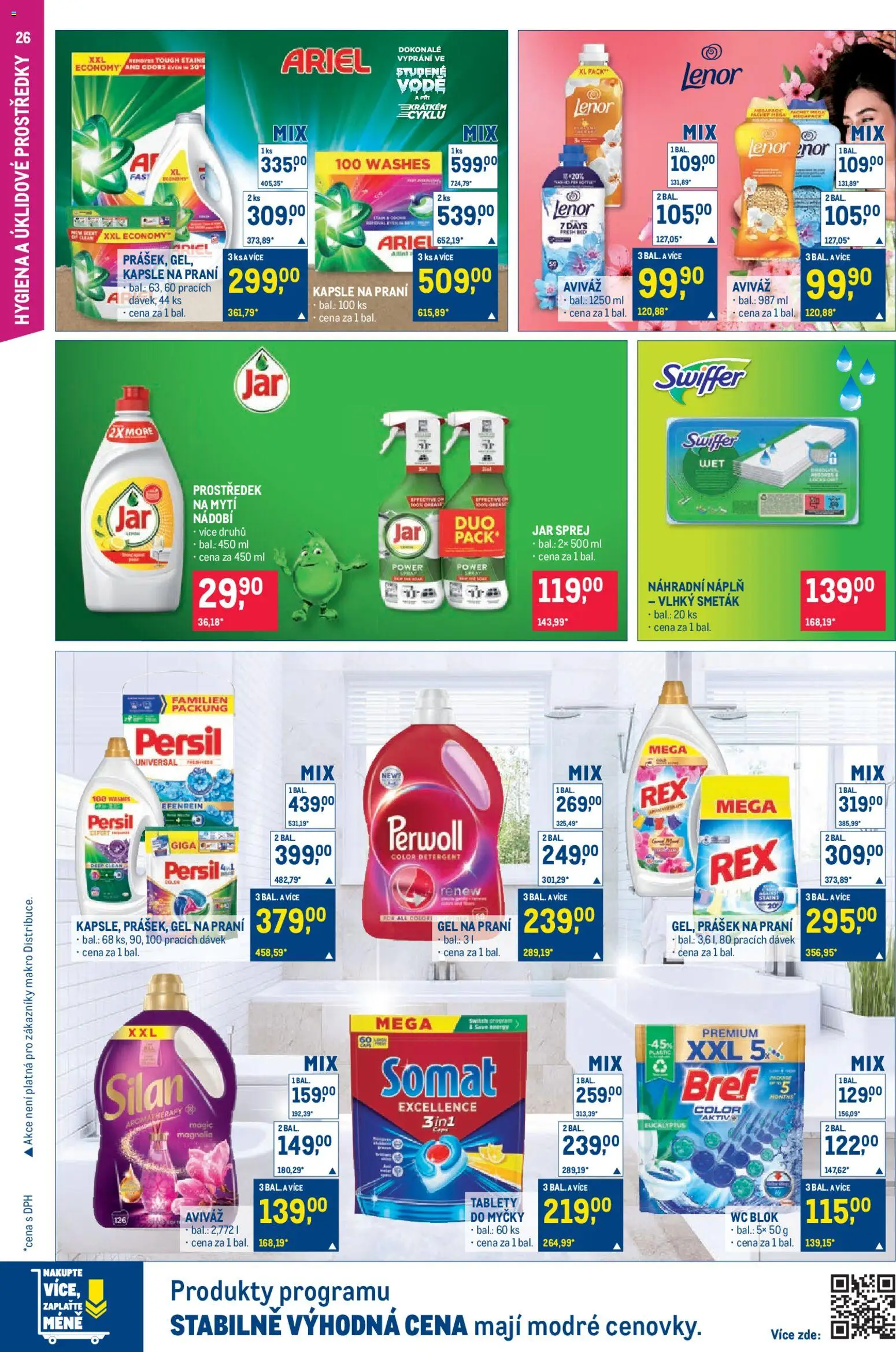 Makro leták - Pro milovníky jídla od 28.01.2026 | Strana: 26 | Produkty: Prostředek na mytí nádobí, Nádobí, Perwoll, Wc