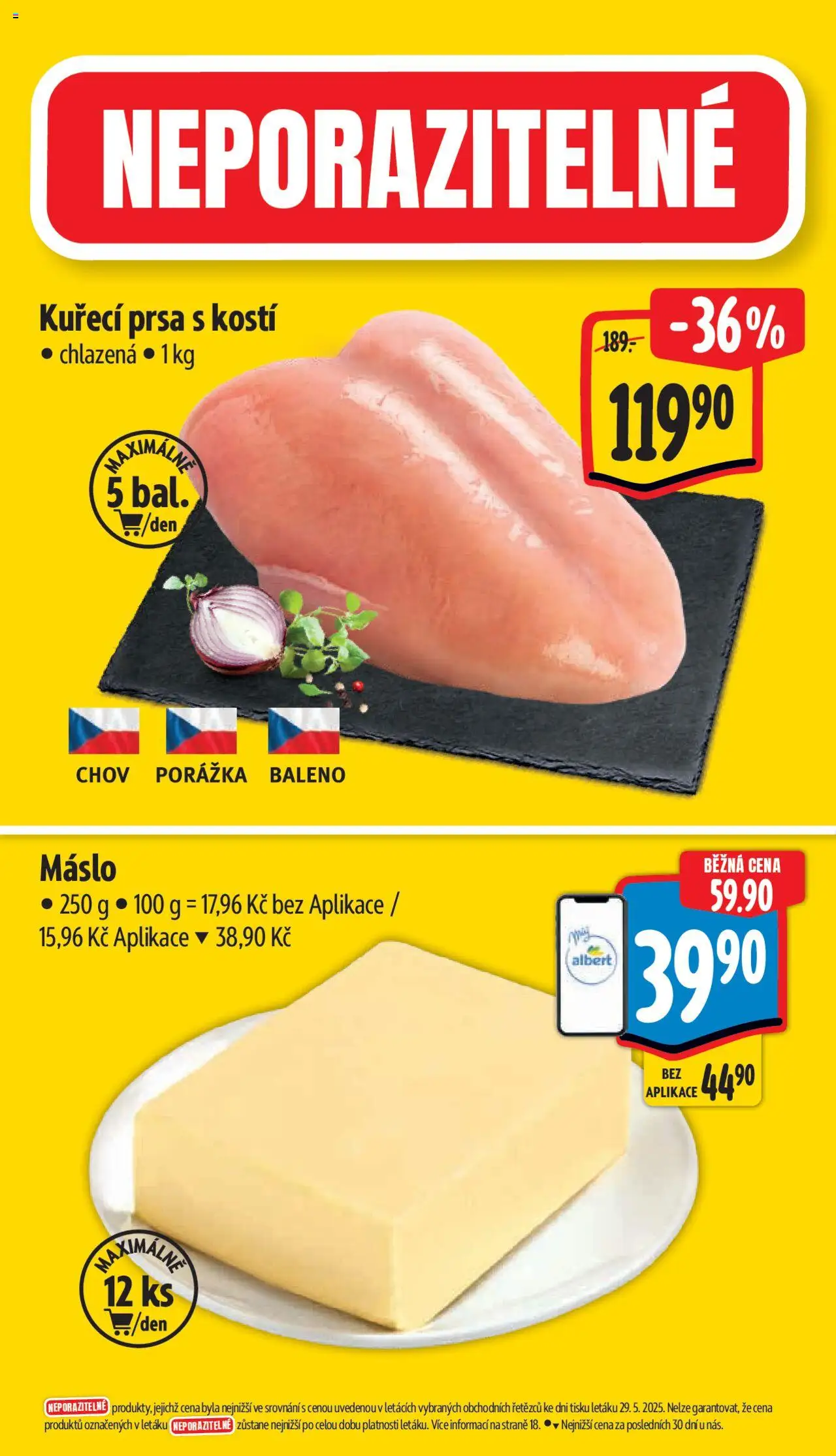 Albert leták - Supermarket od 04.06.2025 | Strana: 2 | Produkty: Kuřecí prsa, Máslo
