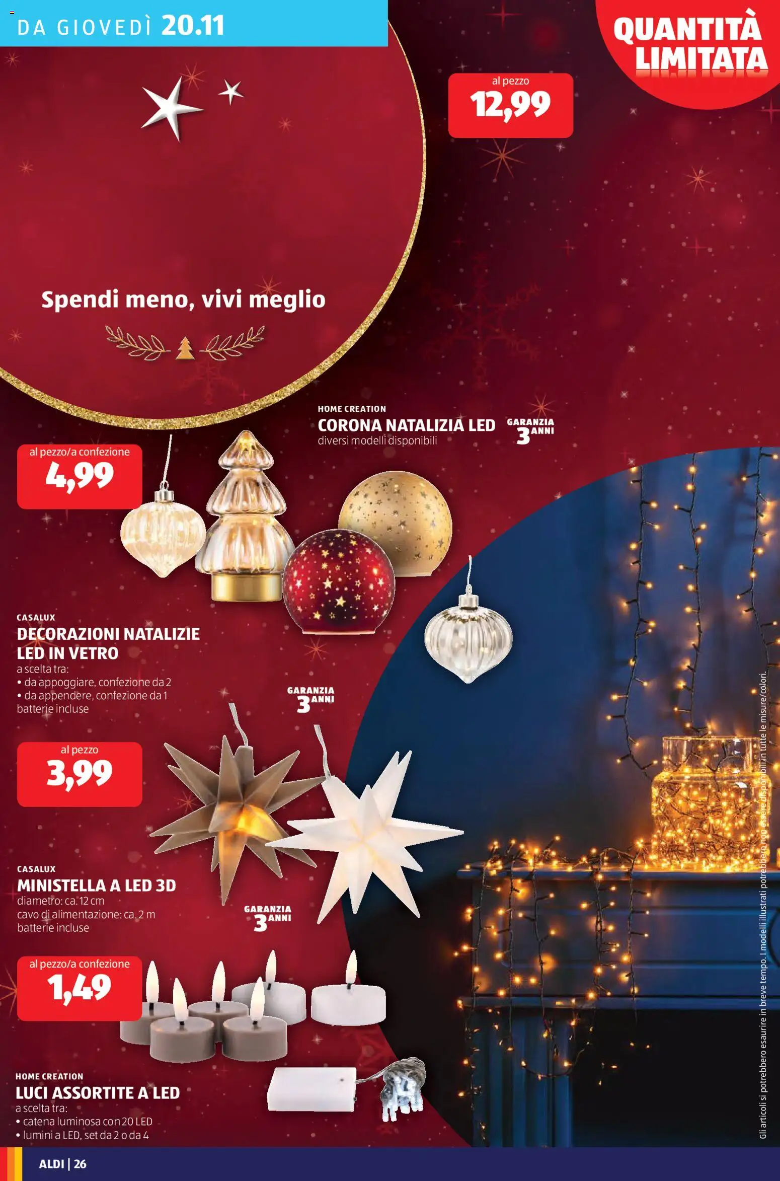 Volantino Aldi del 17.11.2025 | Pagina: 28 | Prodotti: Cavo, Batterie, Decorazioni