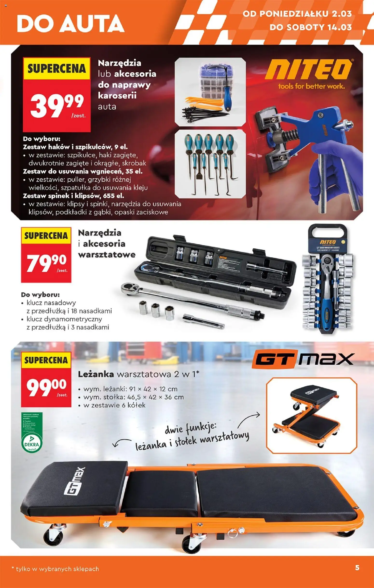 Biedronka gazetka Hity i inspiracje od 28.02.2026 | Strona: 7 | Produkty: Leżanka warsztatowa