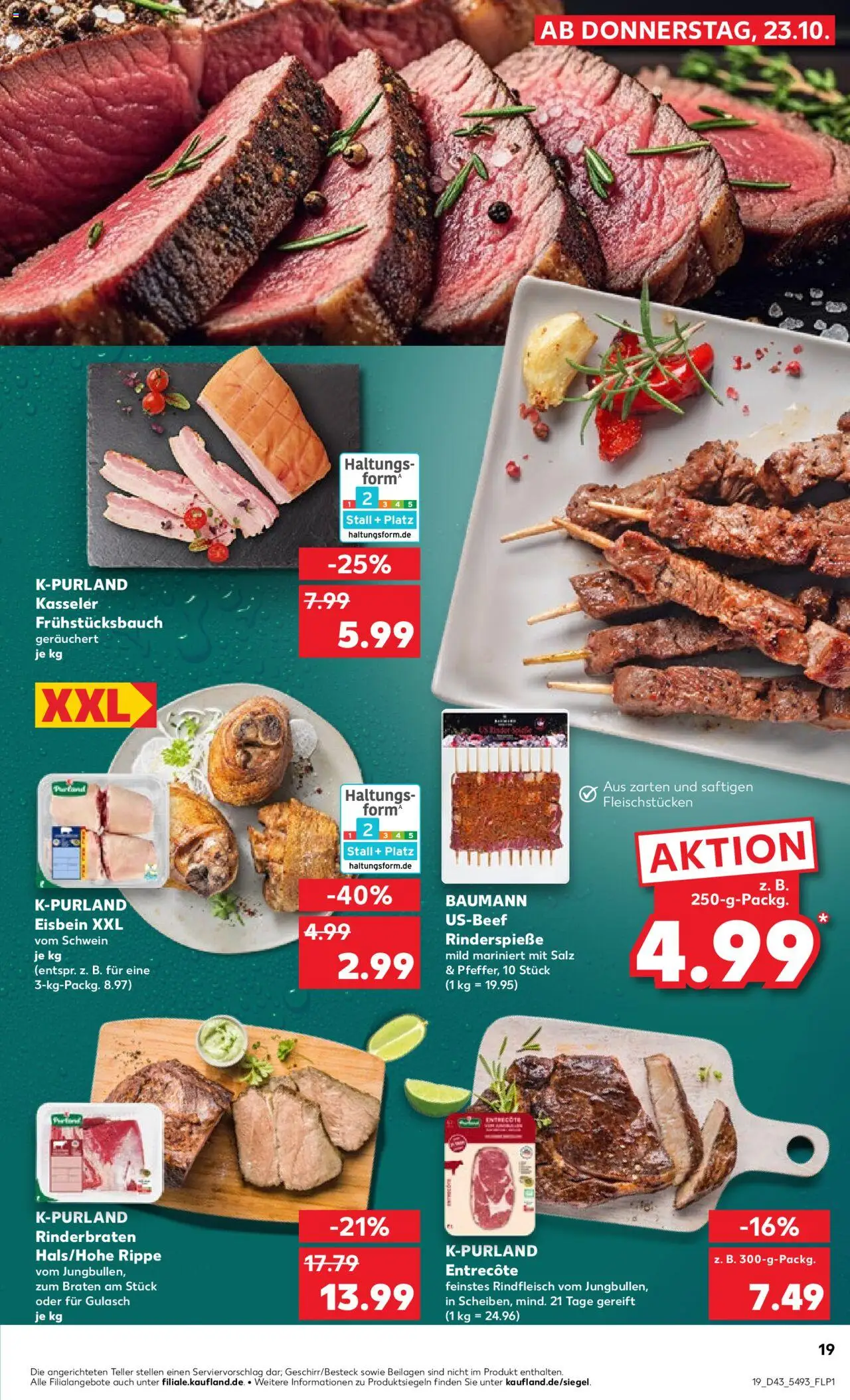 Kaufland prospekt Speyer	 – gültig ab 23.10.2025 | Seite: 19 | Produkte: Rinderbraten, Entrecote, Gulasch, Rindfleisch